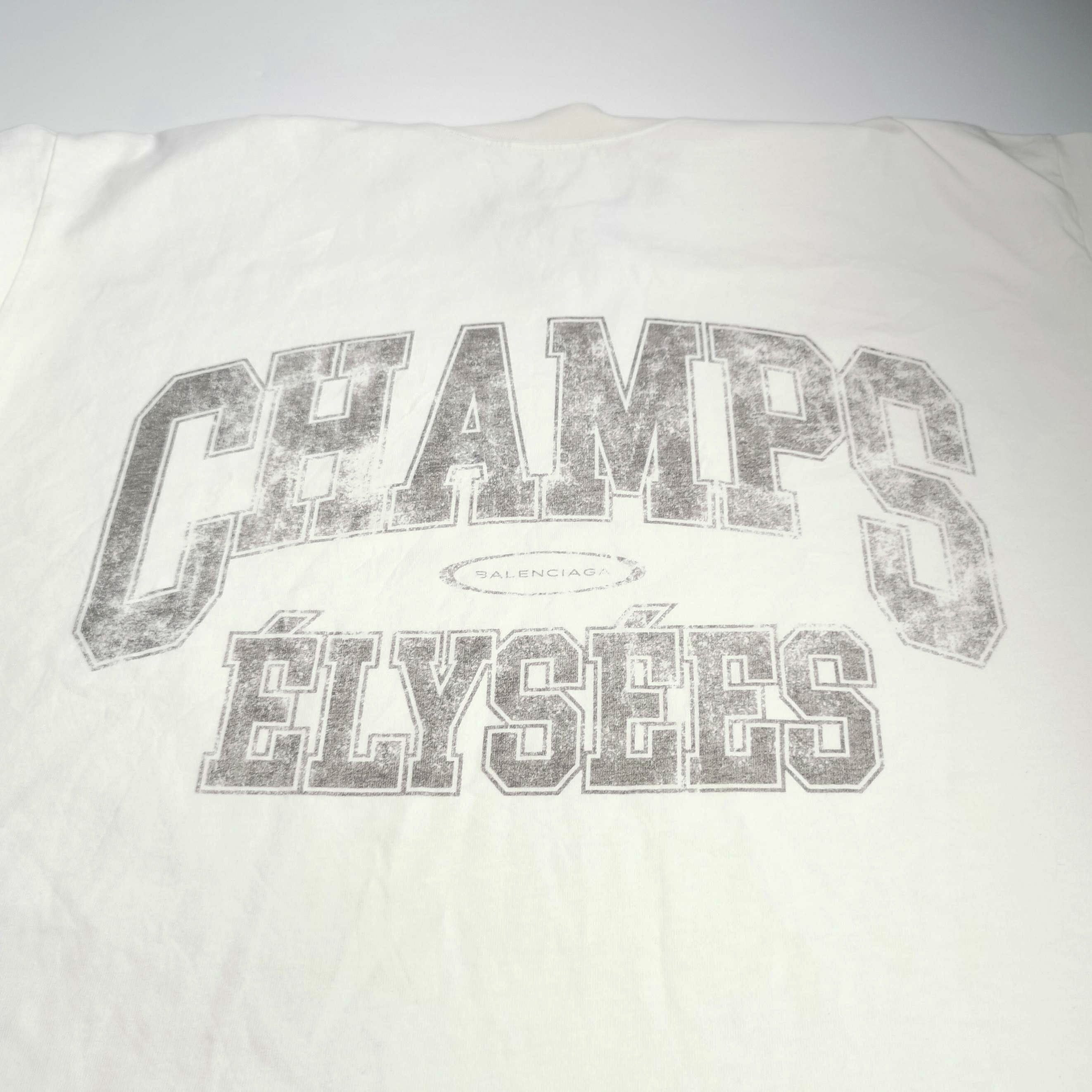 Balenciaga Balenciaga XS Cotton 'CHAMPS ELYSEES' Crew Neck T-Shirt Size US XS / EU 42 / 0 - 5 Thumbnail