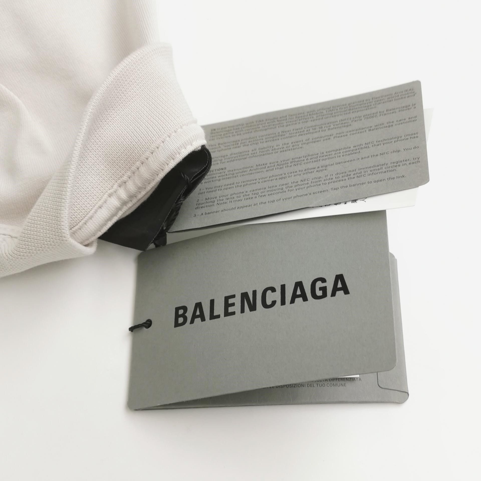 Balenciaga Beige 'Need For Speed' Cotton Round Neck T-Shirt S Size US S / EU 44-46 / 1 - 8 Thumbnail