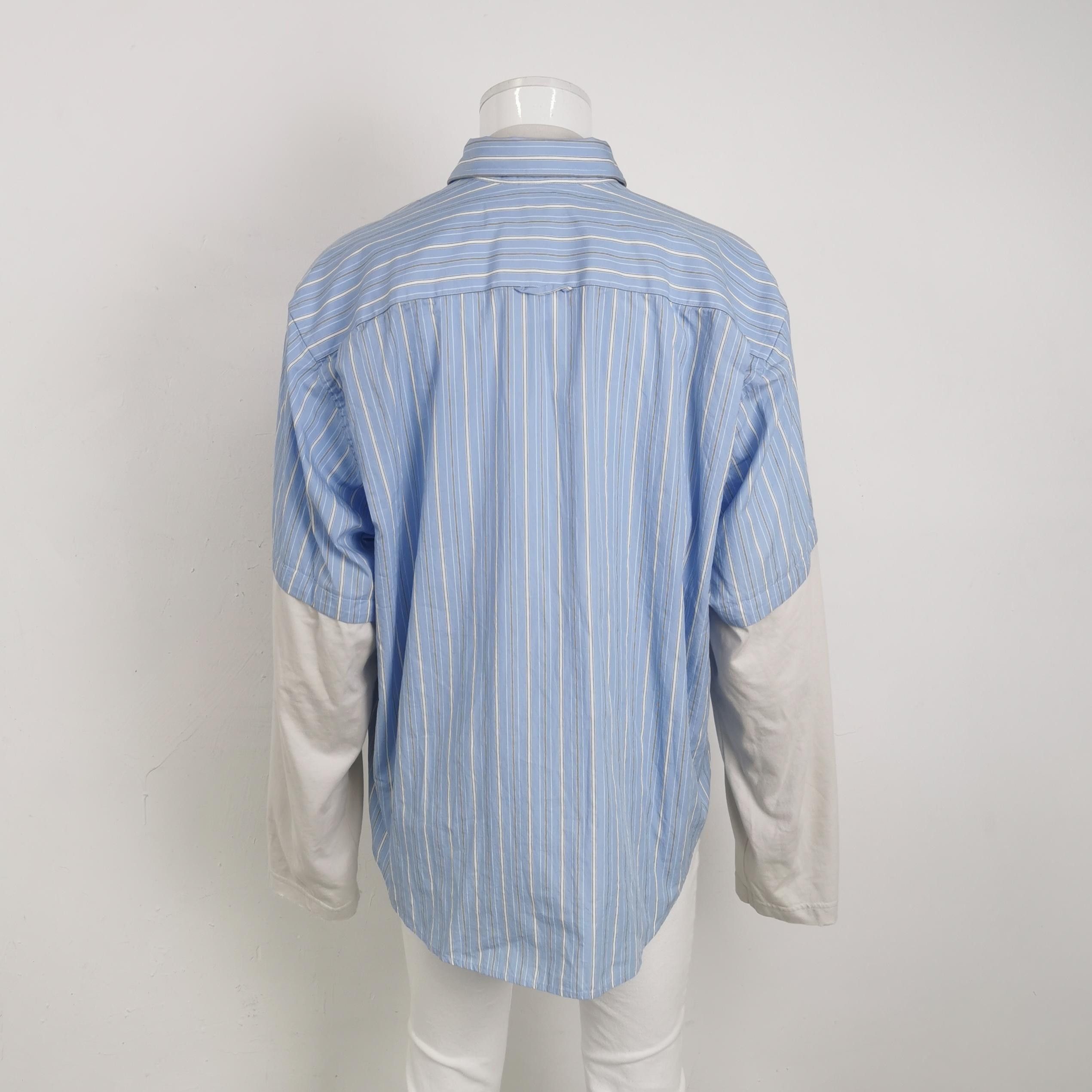 Balenciaga Balenciaga Color-Blocked Striped Cotton Shirt M Size US M / EU 48-50 / 2 - 3 Thumbnail