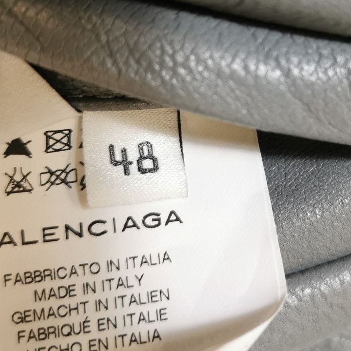 Balenciaga Balenciaga Gray Leather Jacket Fur Collar M Size US M / EU 48-50 / 2 - 12 Thumbnail