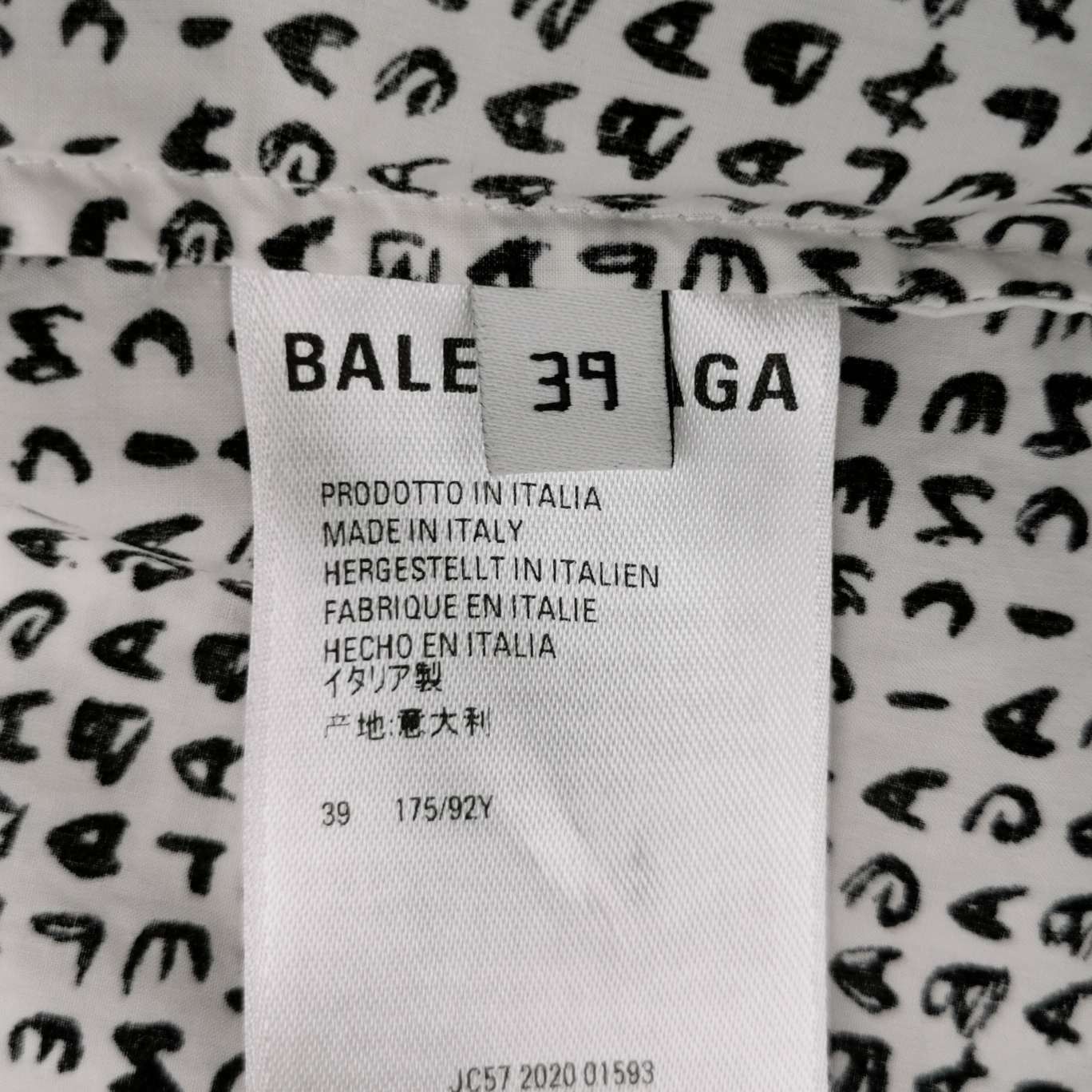 Balenciaga Balenciaga Cotton Logo Print Button-Down Shirt Size US XS / EU 42 / 0 - 9 Thumbnail