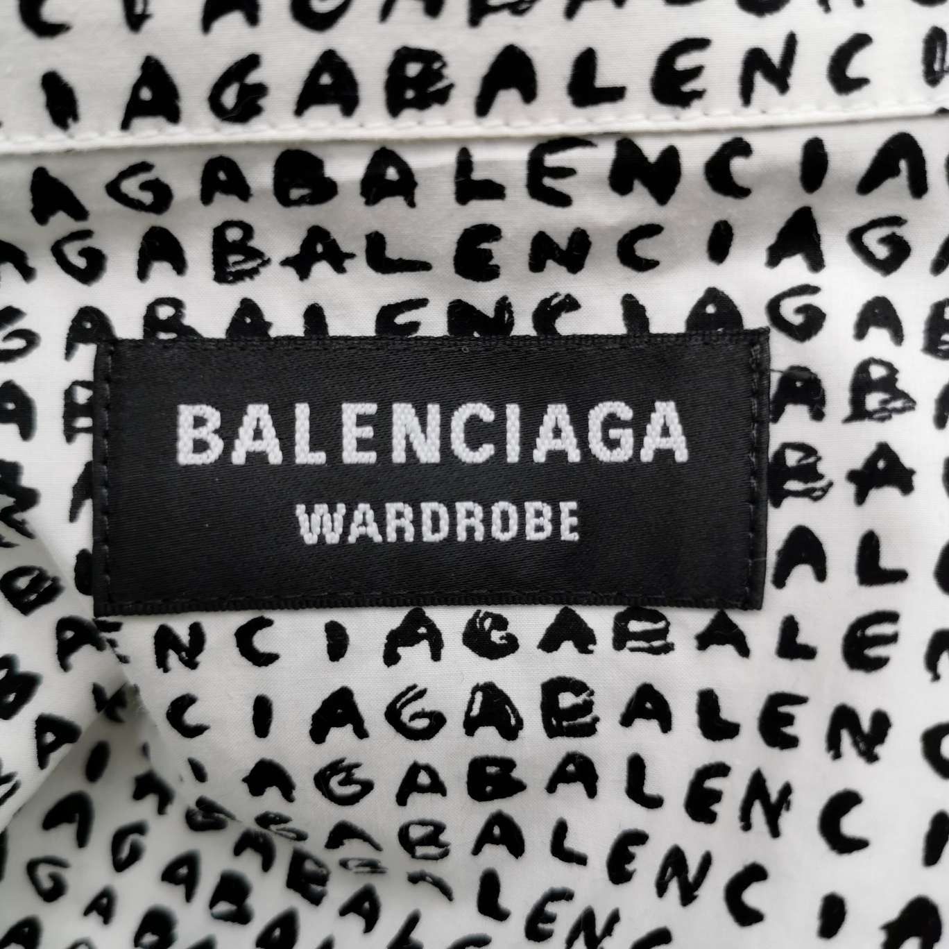 Balenciaga Balenciaga Cotton Logo Print Button-Down Shirt Size US XS / EU 42 / 0 - 8 Thumbnail