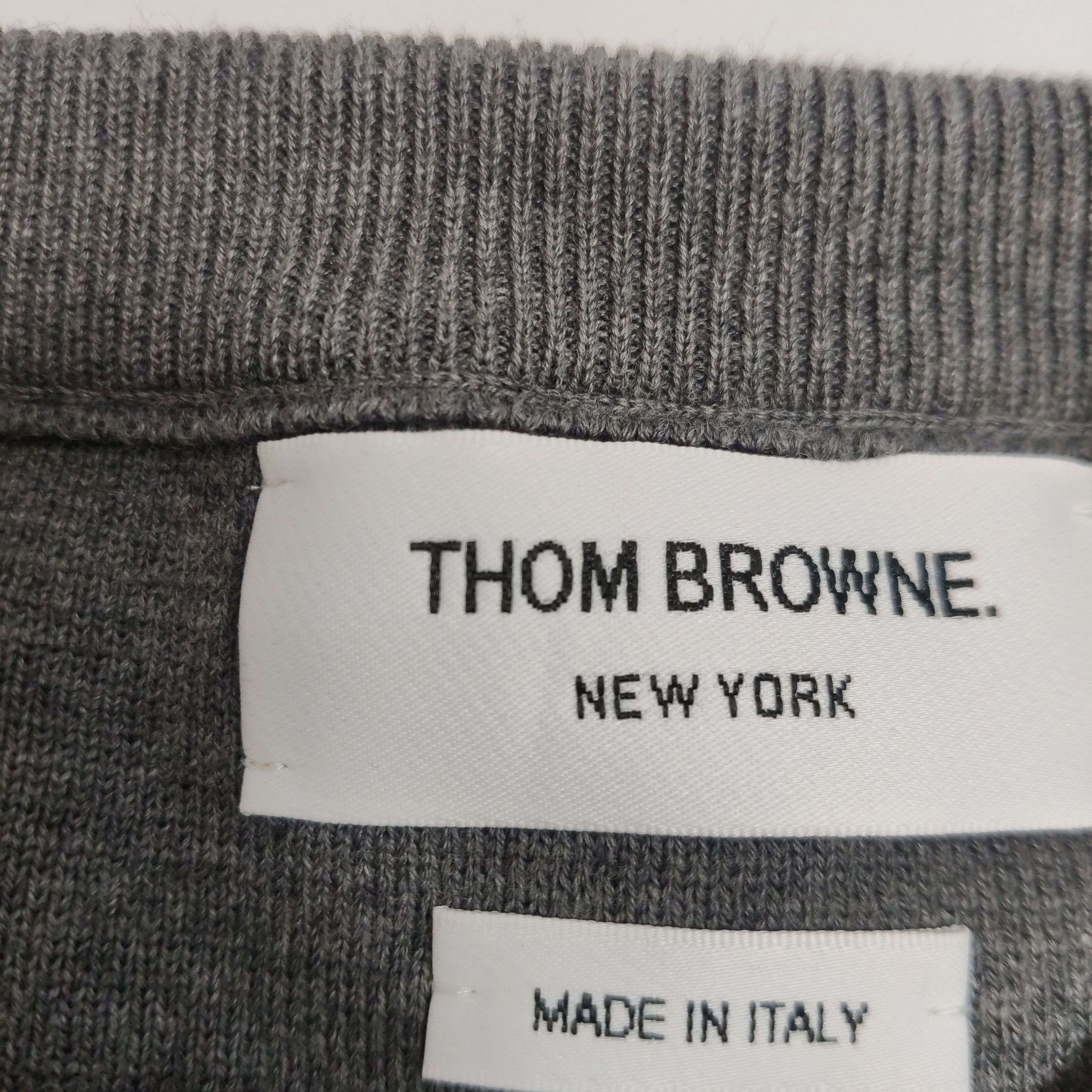Thom Browne Thom Browne Gray Stripe Crewneck Sweater M Size US M / EU 48-50 / 2 - 13 Thumbnail