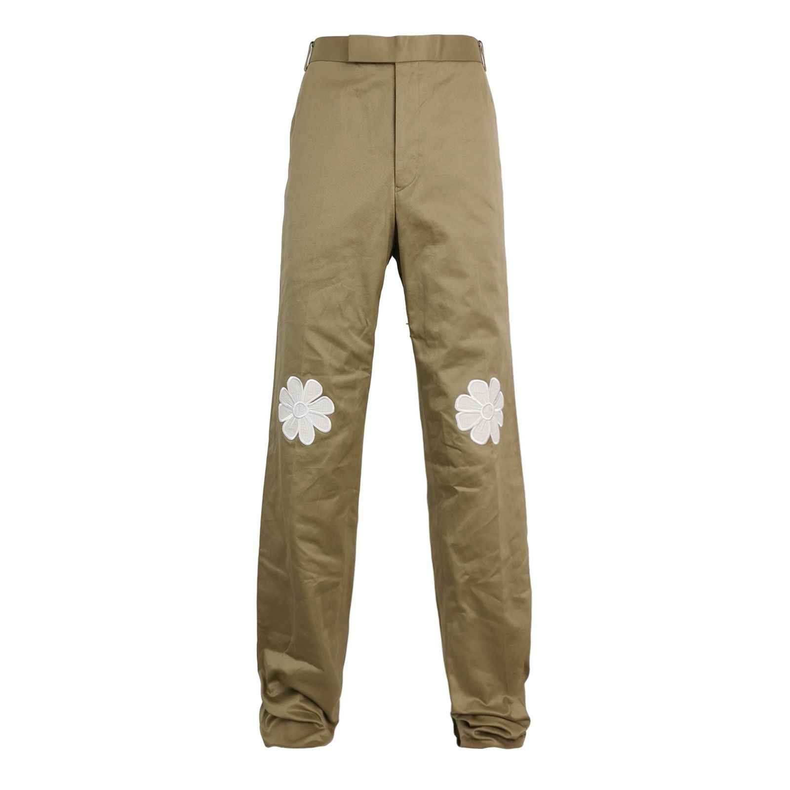 Thom Browne Thom Browne XXS Khaki Embroidered Flower Pants Size US 28 / EU 44 - 2 Thumbnail