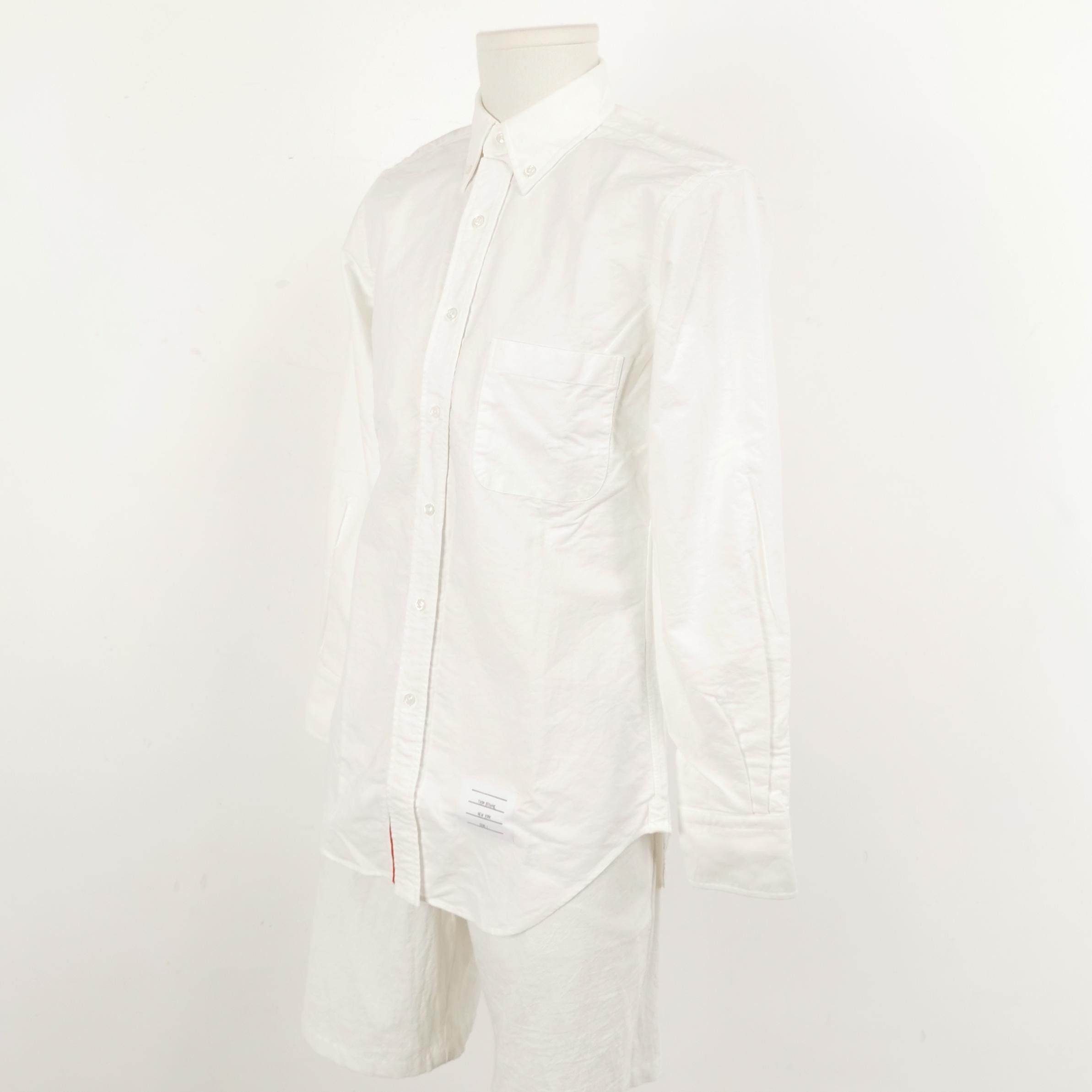 Thom Browne Thom Browne Cotton Solid Collared Shirt S Size US S / EU 44-46 / 1 - 3 Thumbnail
