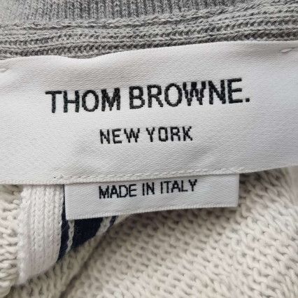 Thom Browne Thom Browne Gray Cotton Stripe Sweatshirt L Size US L / EU 52-54 / 3 - 14 Thumbnail
