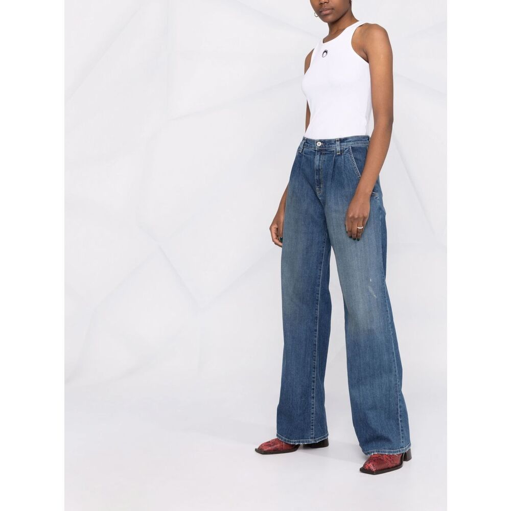 Nili Lotan Nili Lotan BLUE Denim - Wide-Leg Jeans Size 27" / US 4 / IT 40 - 2 Thumbnail
