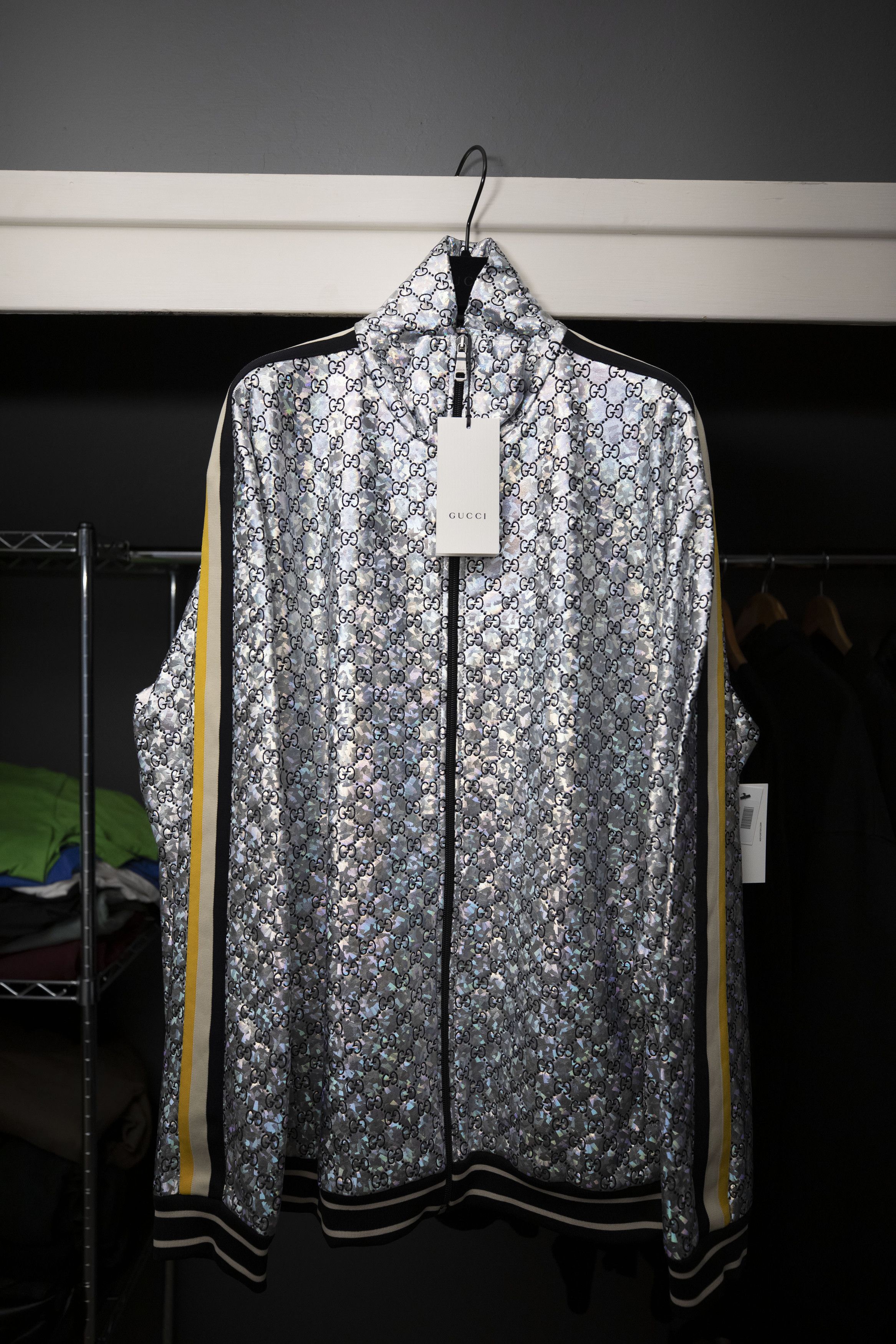 Gucci Gucci Laminated Sparkling GG jersey jacket Grailed