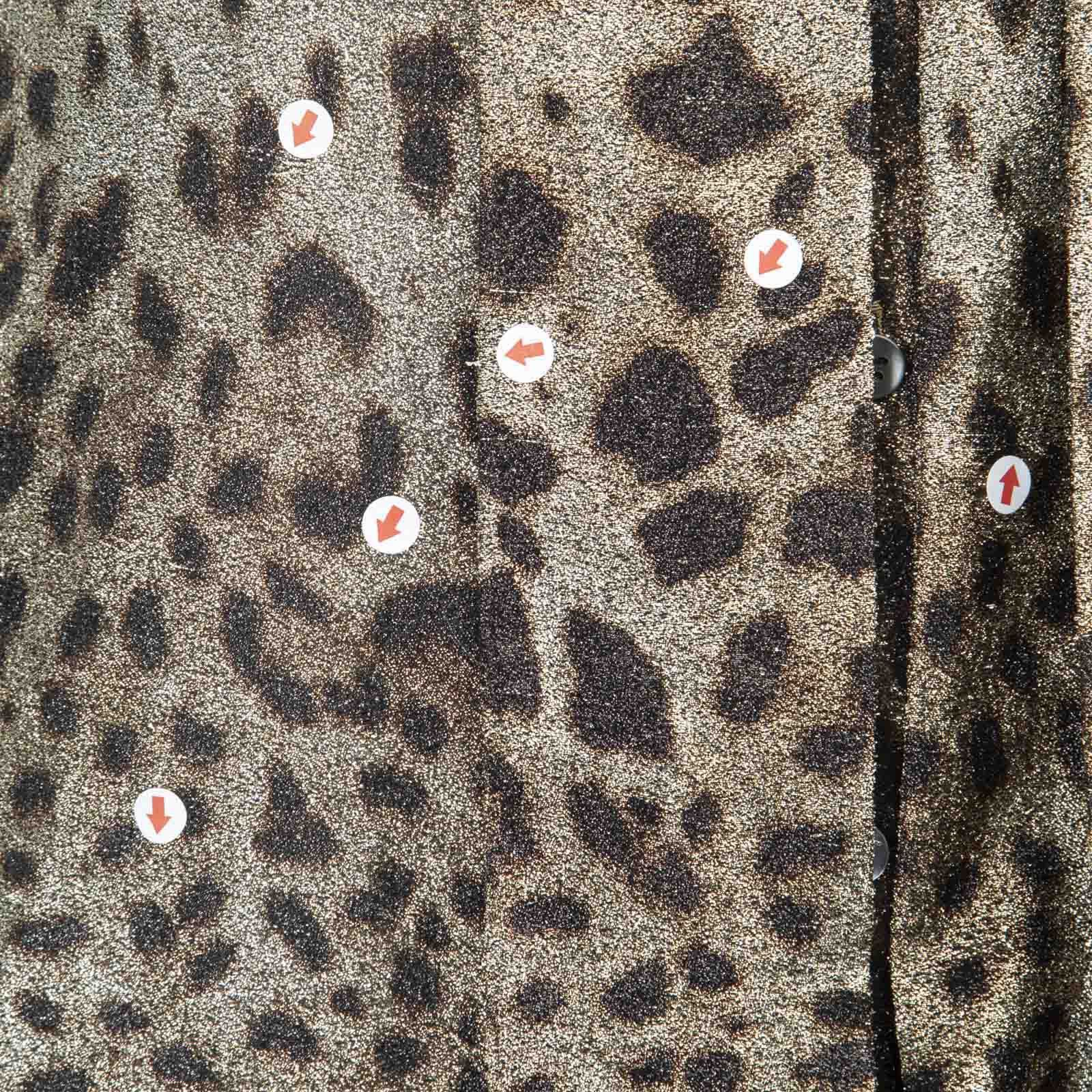 Dolce & Gabbana Metallic Leopard Print Blouse Size L / US 10 / IT 46 - 14 Thumbnail