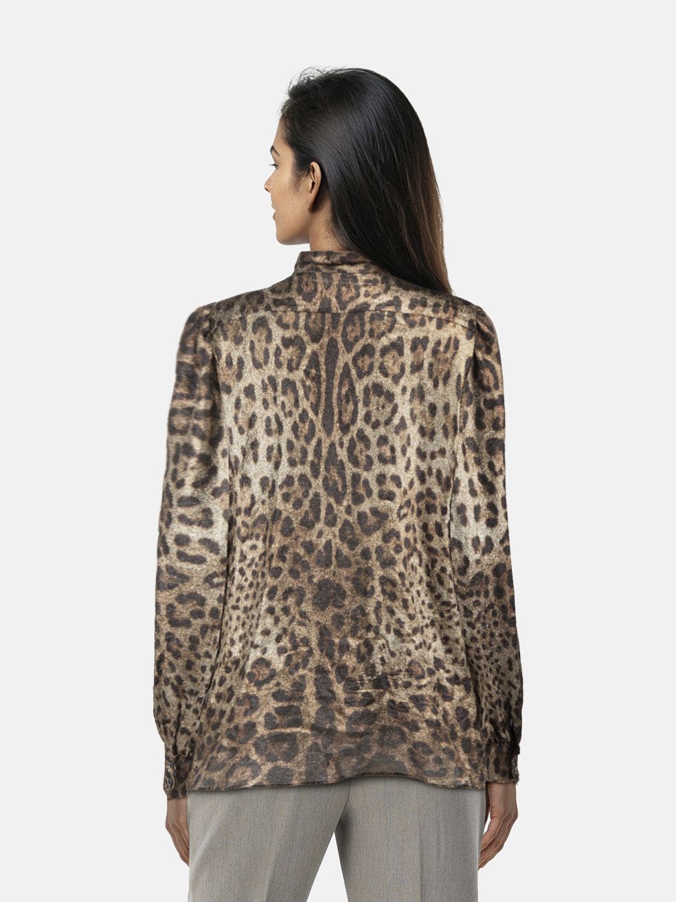 Dolce & Gabbana Metallic Leopard Print Blouse Size L / US 10 / IT 46 - 2 Thumbnail