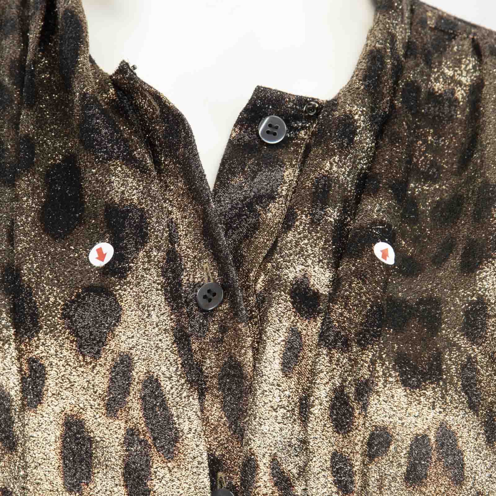 Dolce & Gabbana Metallic Leopard Print Blouse Size L / US 10 / IT 46 - 15 Thumbnail