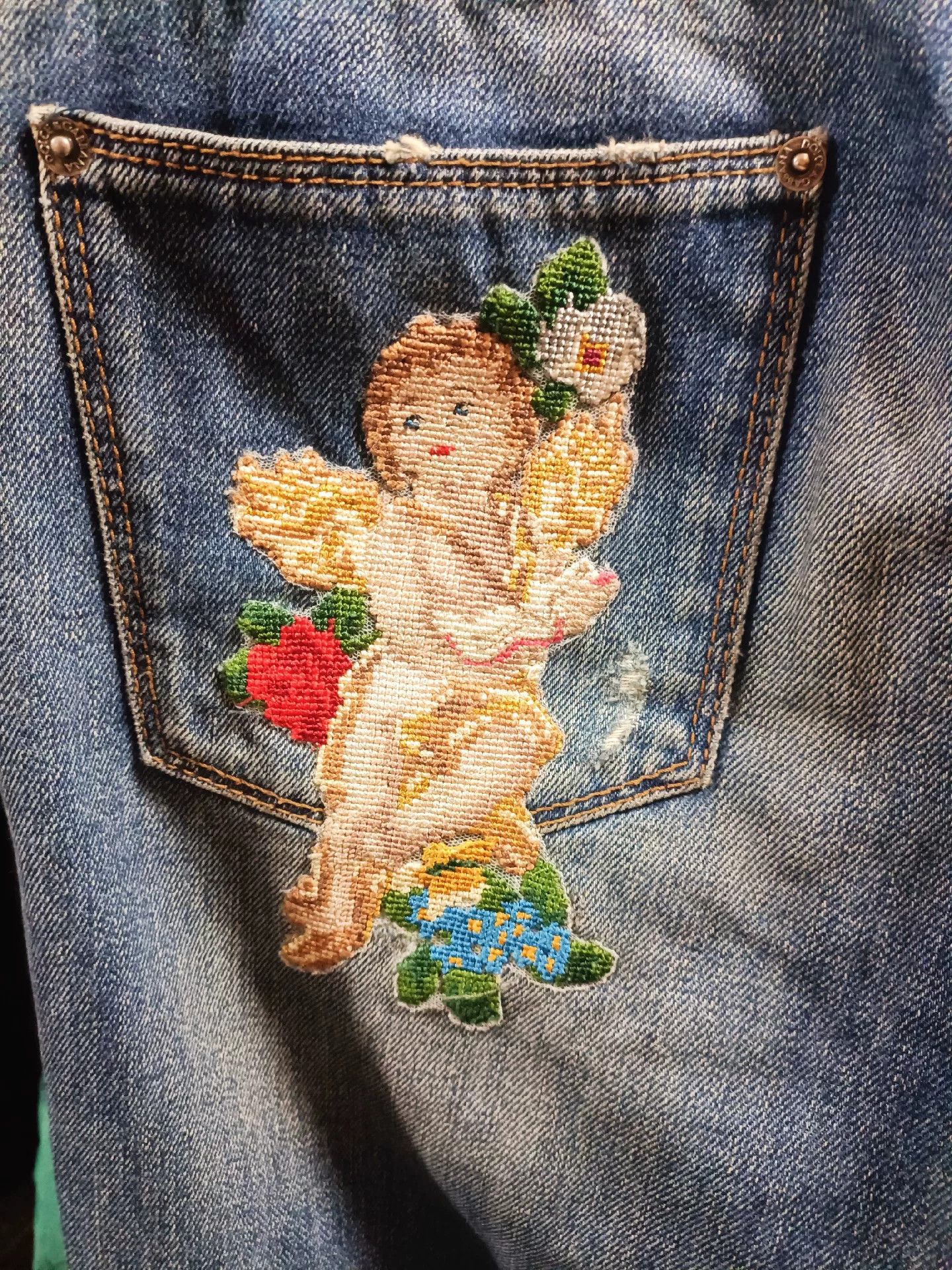 Dolce & Gabbana Dolce & Gabbana Angel Embroidery Jeans Size US 28 / EU 44 - 8 Thumbnail