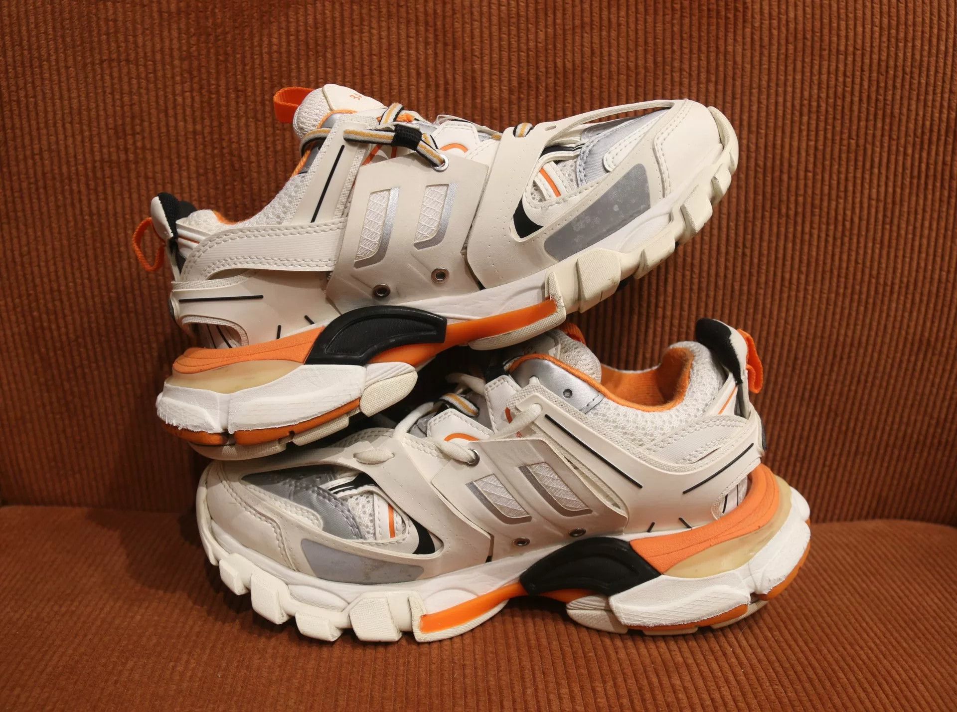 Balenciaga Balenciaga Track White Orange Sneakers Size US 4 / IT 34 - 2 Thumbnail