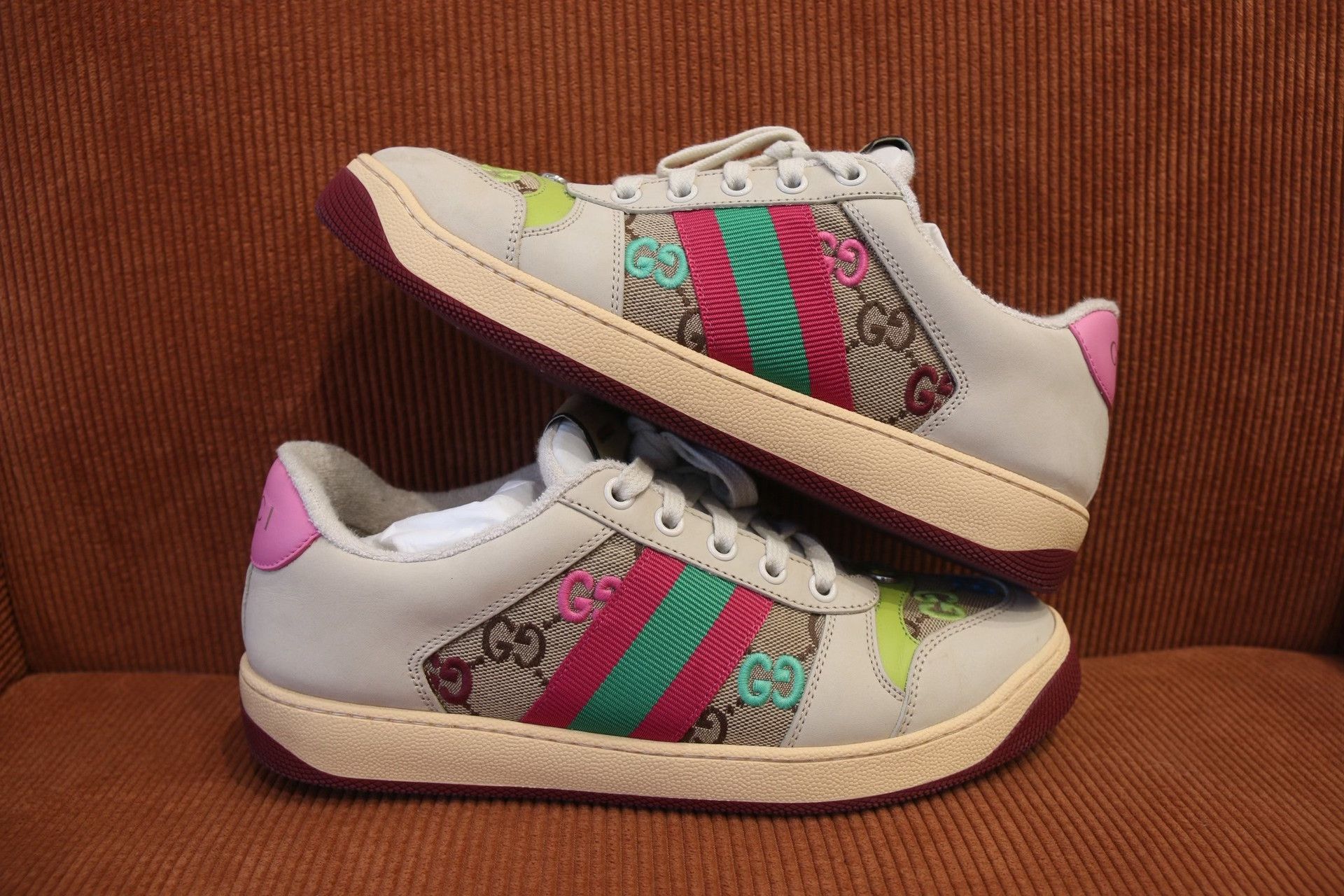 Gucci Gucci Screener Enamel Double G Low-Top Sneakers Size US 7.5 / IT 37.5 - 3 Thumbnail