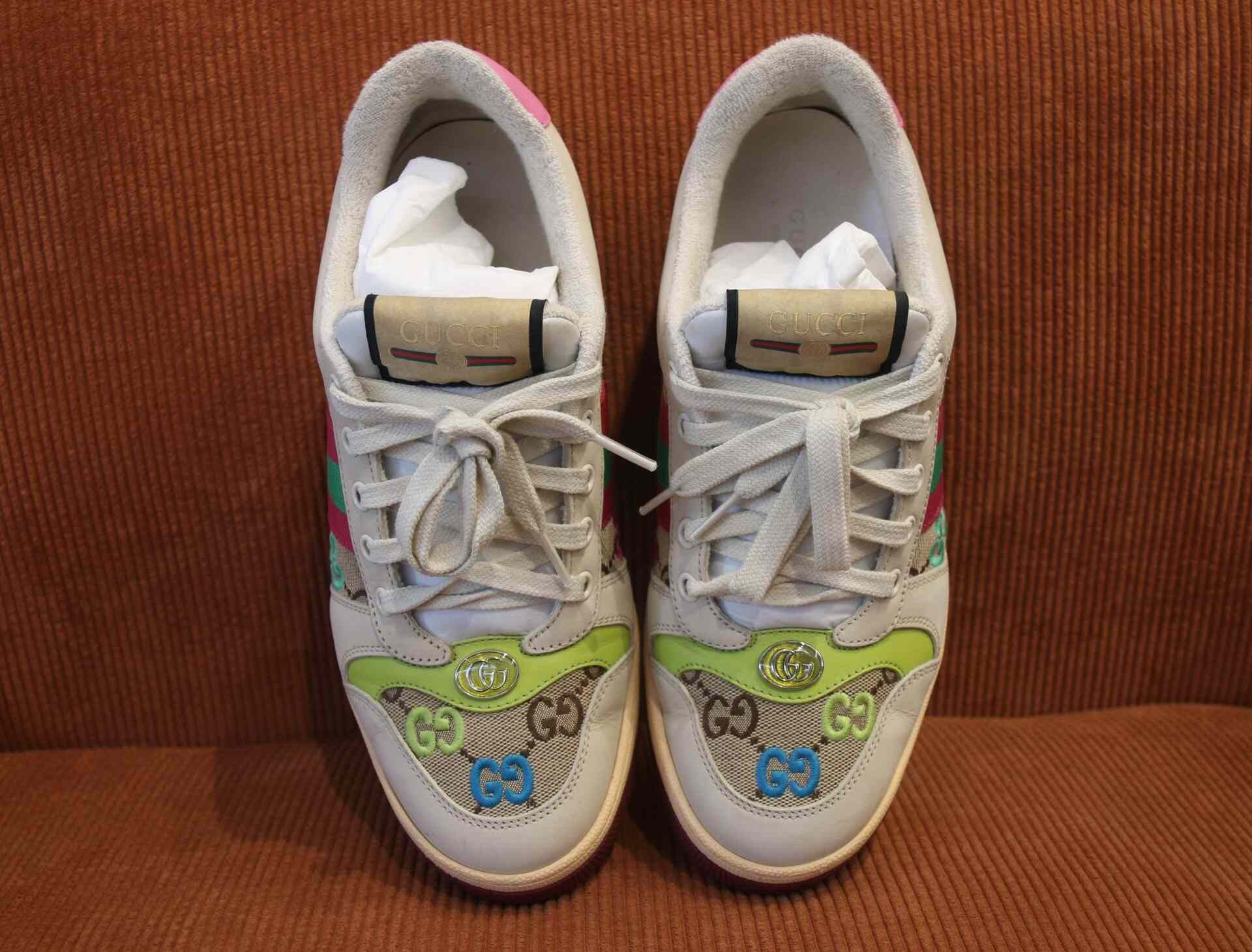 Gucci Gucci Screener Enamel Double G Low-Top Sneakers Size US 7.5 / IT 37.5 - 4 Thumbnail