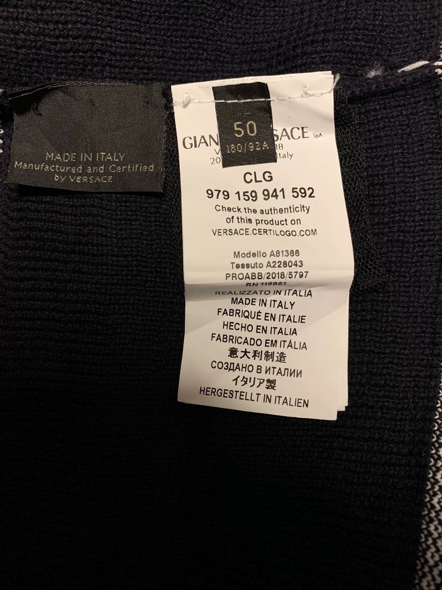 Versace Versace Men's Knitwear with Stripe Logo Size US M / EU 48-50 / 2 - 5 Thumbnail