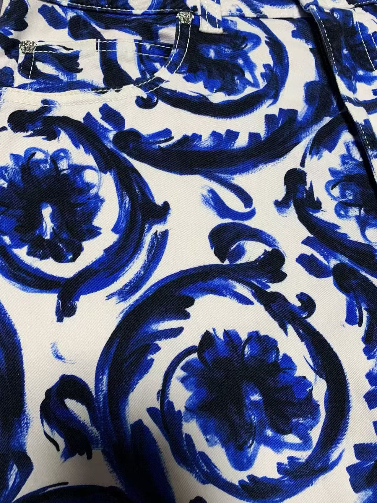Versace Versace Men's Blue White Print Jeans Size US 30 / EU 46 - 5 Thumbnail