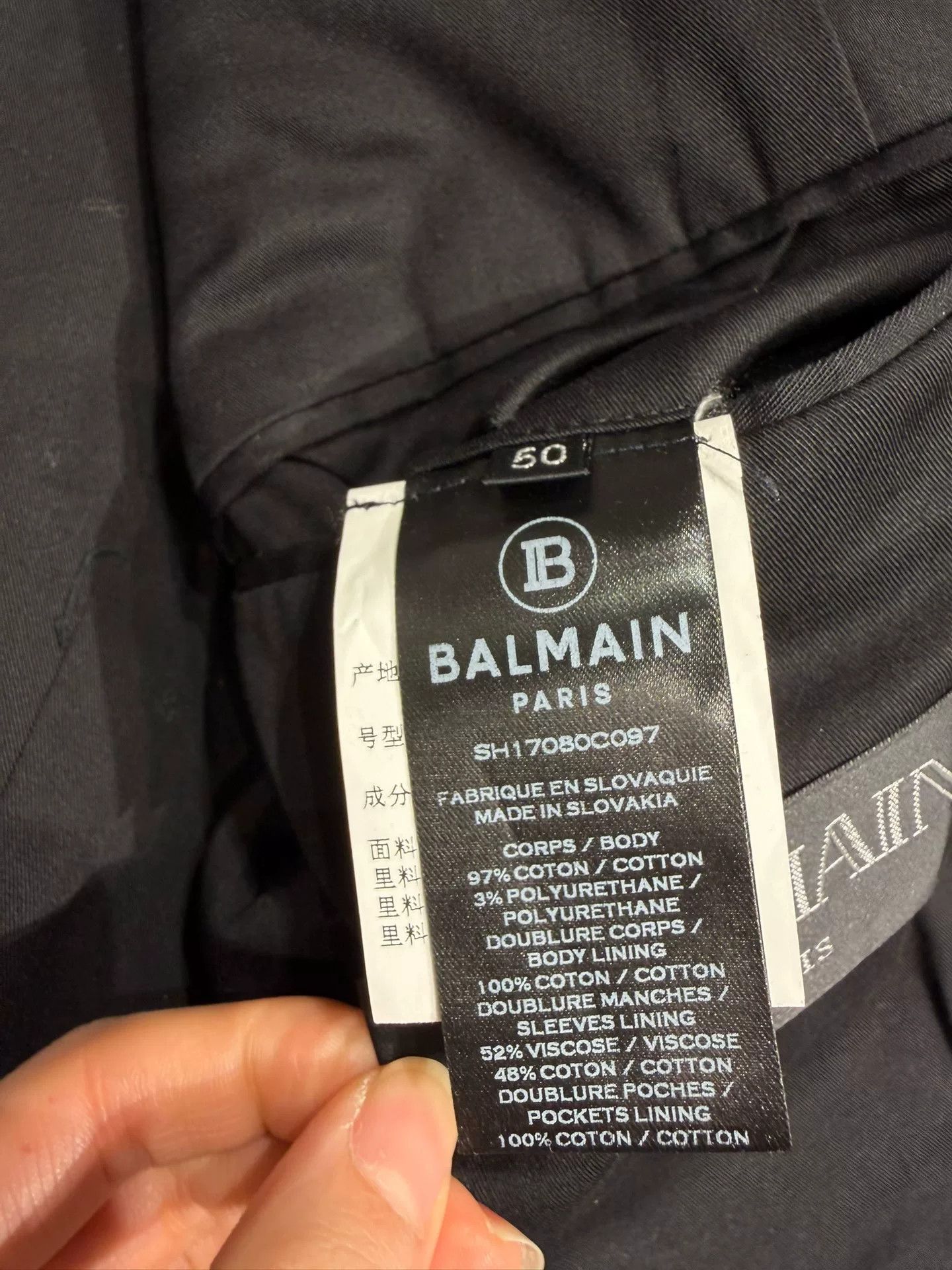 Balmain BALMAIN Men's Black Double-Breasted Suit Jacket Size US M / EU 48-50 / 2 - 7 Thumbnail