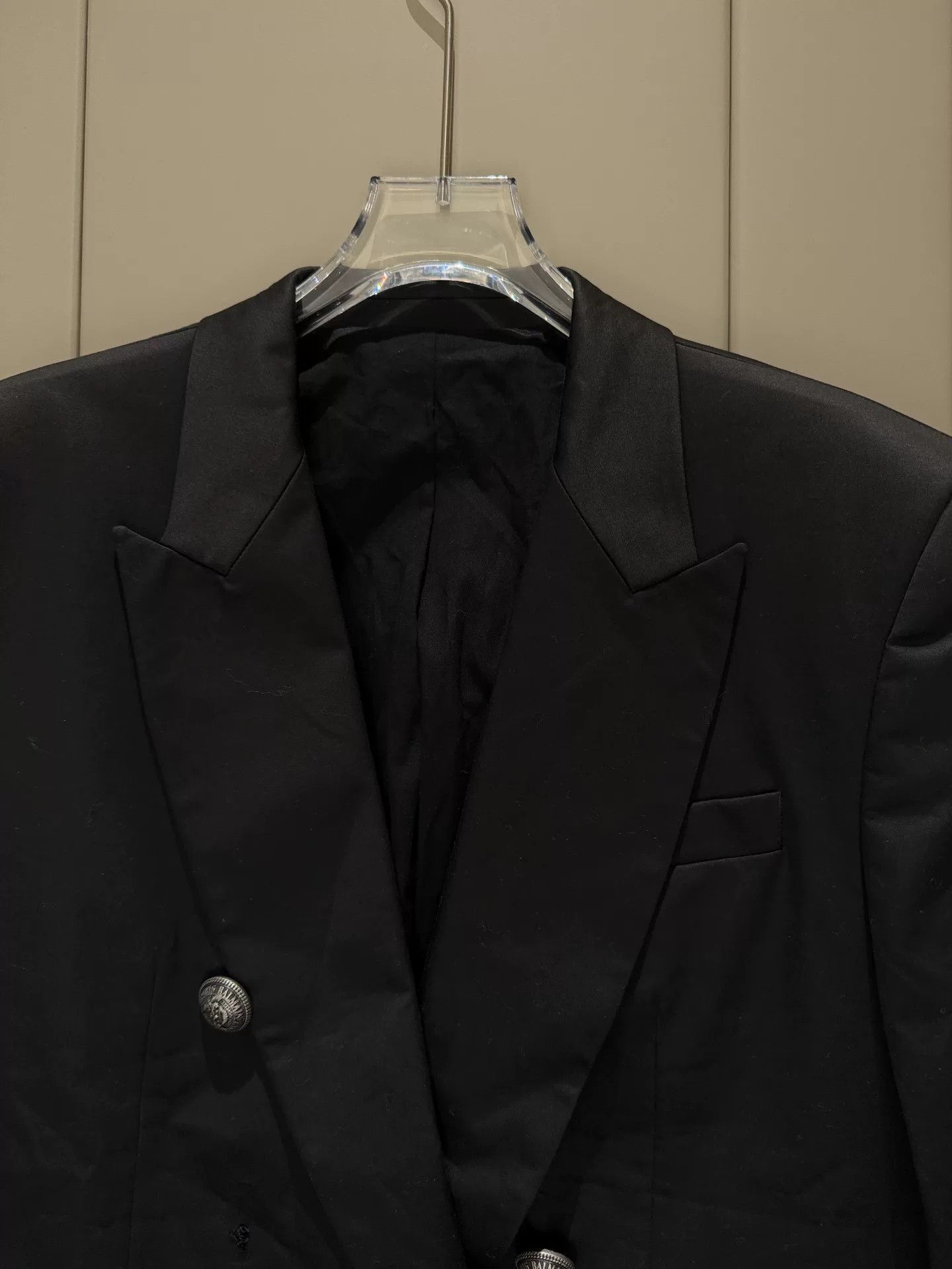 Balmain BALMAIN Men's Black Double-Breasted Suit Jacket Size US M / EU 48-50 / 2 - 3 Thumbnail
