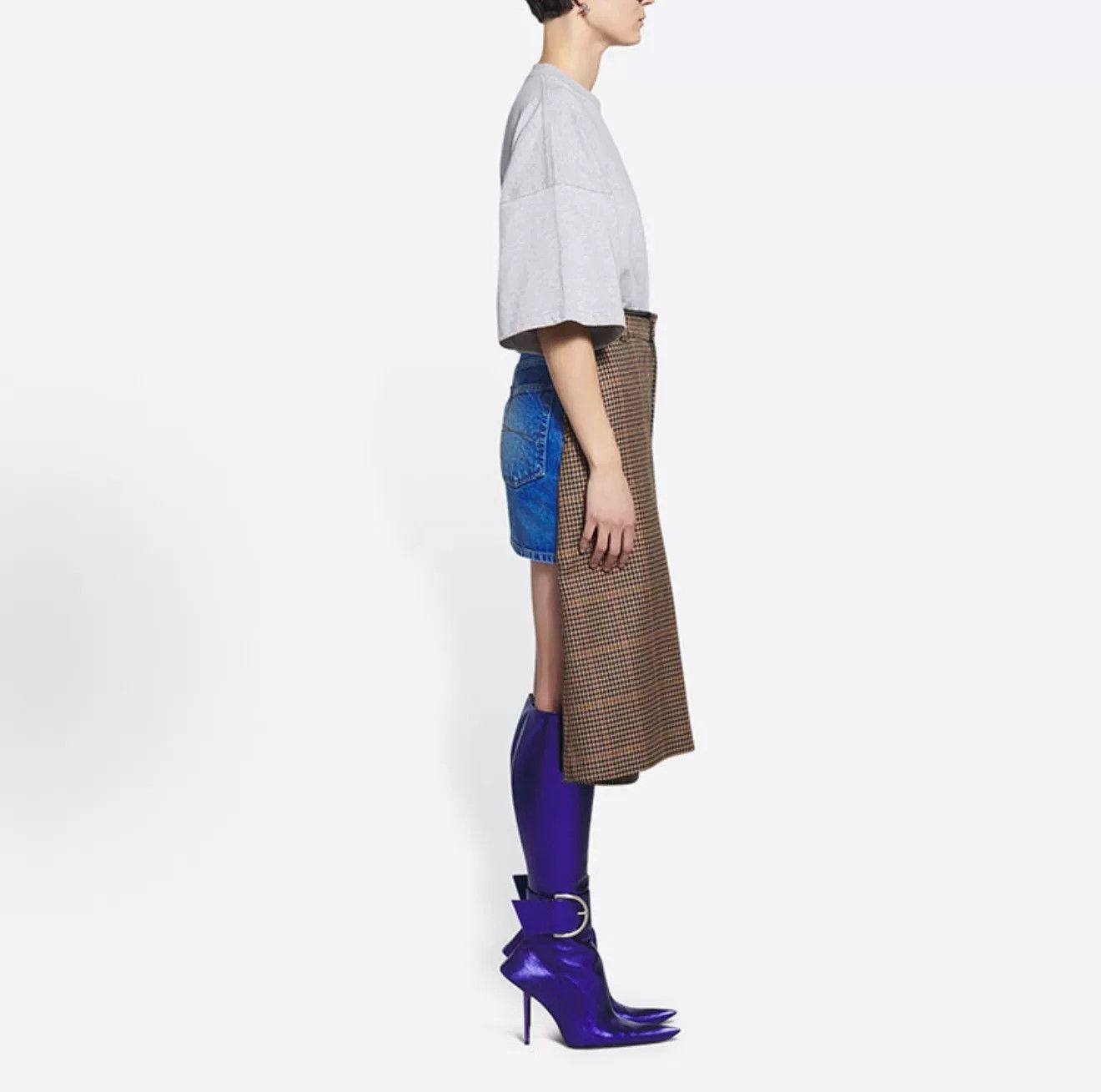 Balenciaga Balenciaga Women's Spliced Skirt Size 34" / US 12 / IT 48 - 9 Thumbnail