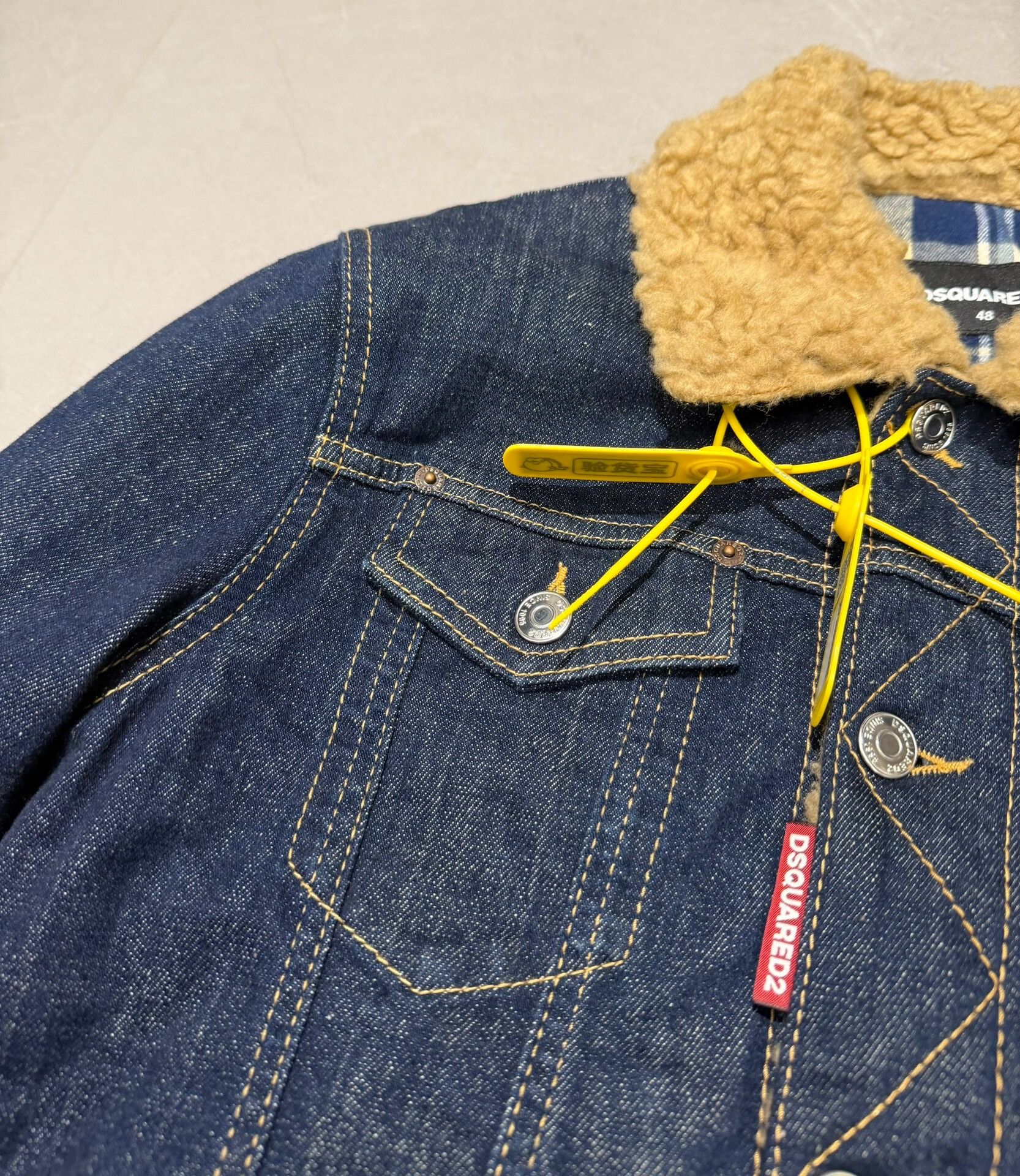 Dsquared2 DSquared2 Men's Lamb Wool Denim Jacket Size US M / EU 48-50 / 2 - 2 Thumbnail