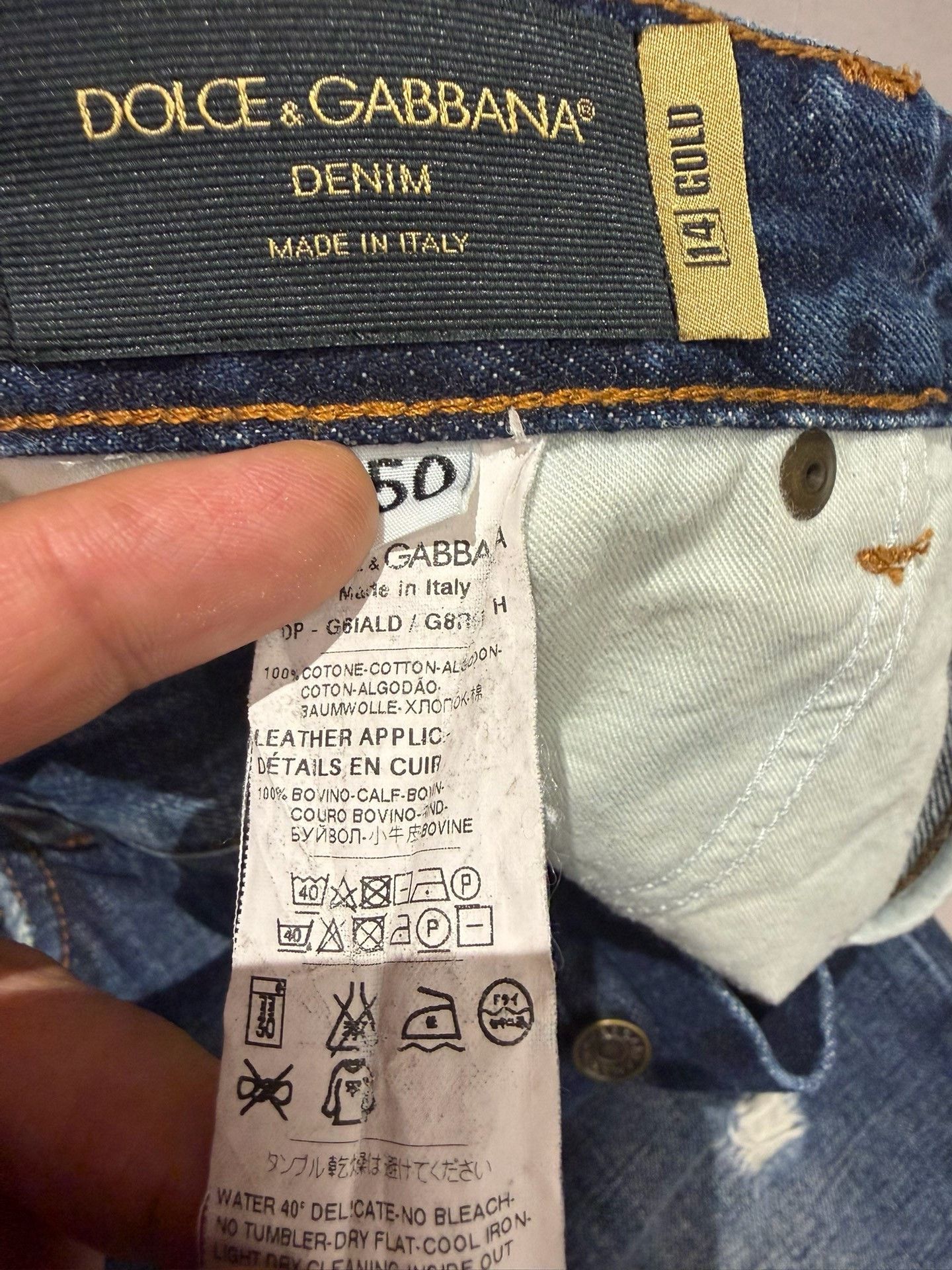 Dolce & Gabbana Dolce & Gabbana Heavy Embroidery Men's Jeans Size US 34 / EU 50 - 9 Thumbnail