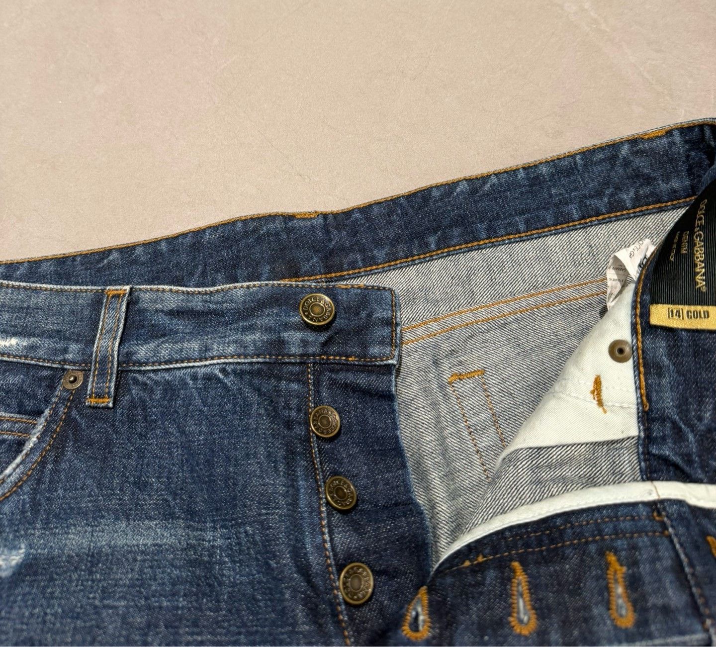 Dolce & Gabbana Dolce & Gabbana Heavy Embroidery Men's Jeans Size US 34 / EU 50 - 8 Thumbnail