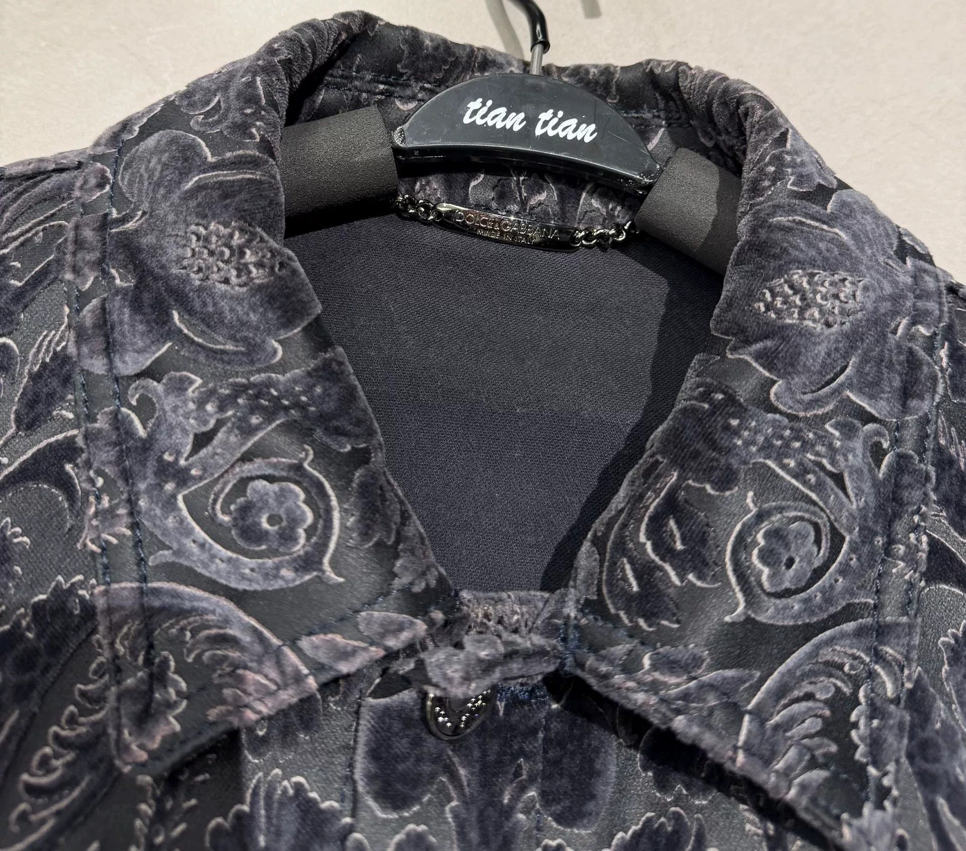 Dolce & Gabbana Dolce & Gabbana Men's Velvet Embossed Jacket Size US M / EU 48-50 / 2 - 3 Thumbnail
