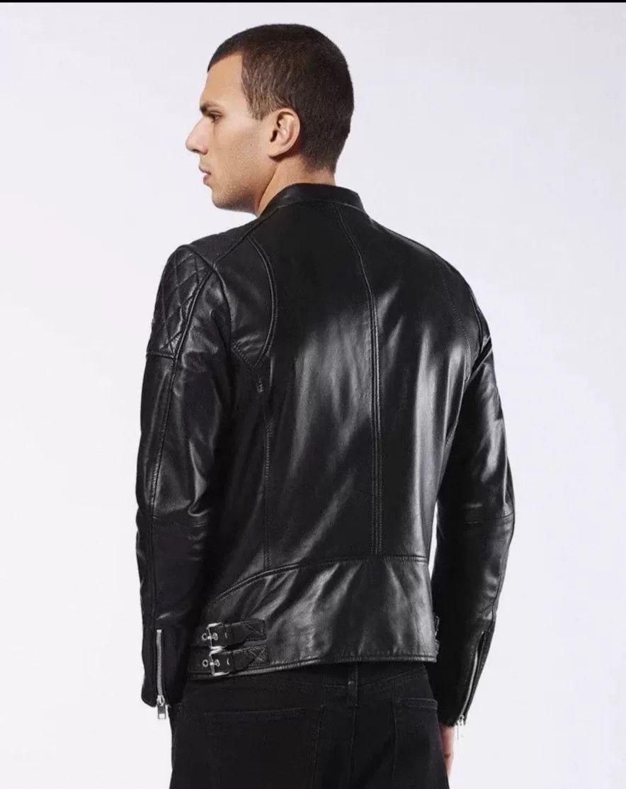 Diesel Diesel Men's Biker Black Leather Jacket Size US L / EU 52-54 / 3 - 3 Thumbnail