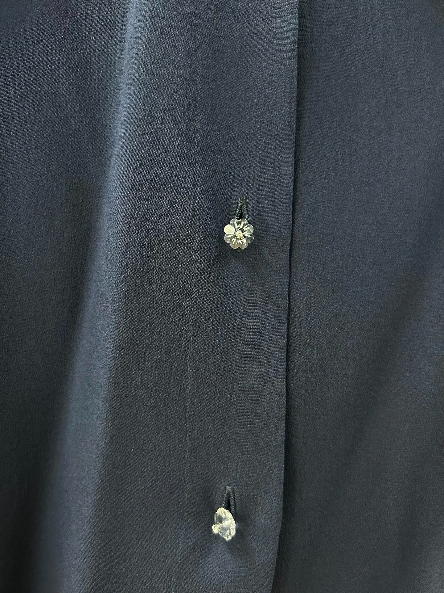 Miu Miu Miu Miu Navy Silk Shirt Size XS / US 0-2 / IT 36-38 - 4 Thumbnail