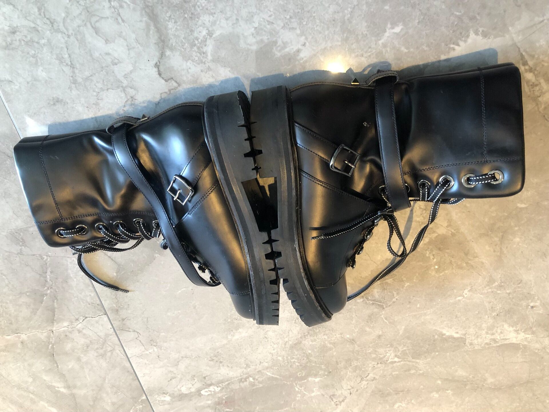Valentino Valentino Black High-Top Martin Boots Size US 5 / IT 35 - 8 Thumbnail