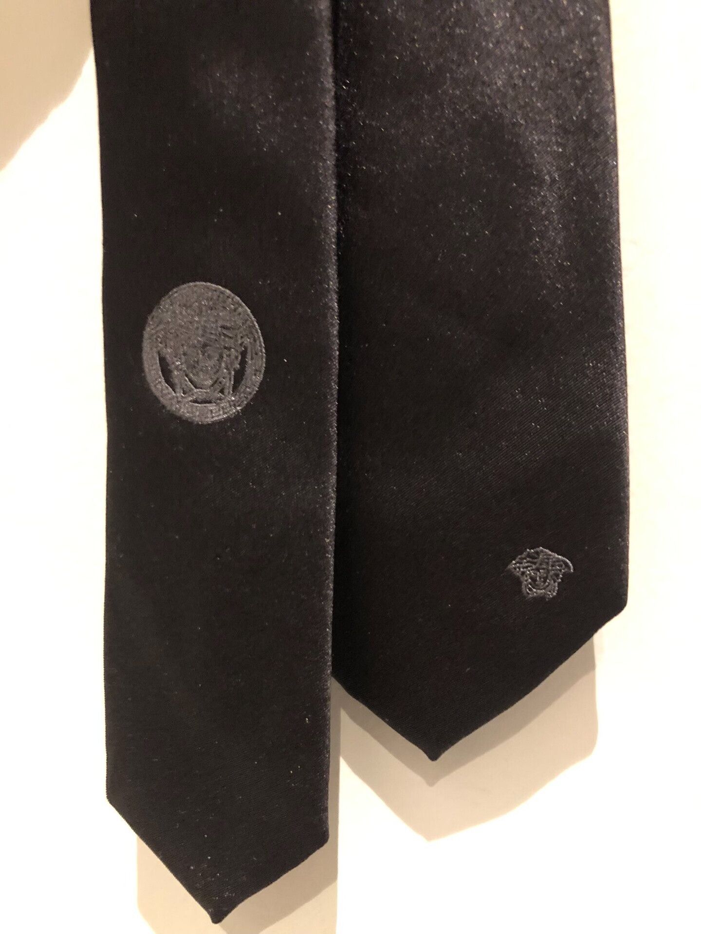 Versace Versace Silk Black Tie Size ONE SIZE - 3 Thumbnail