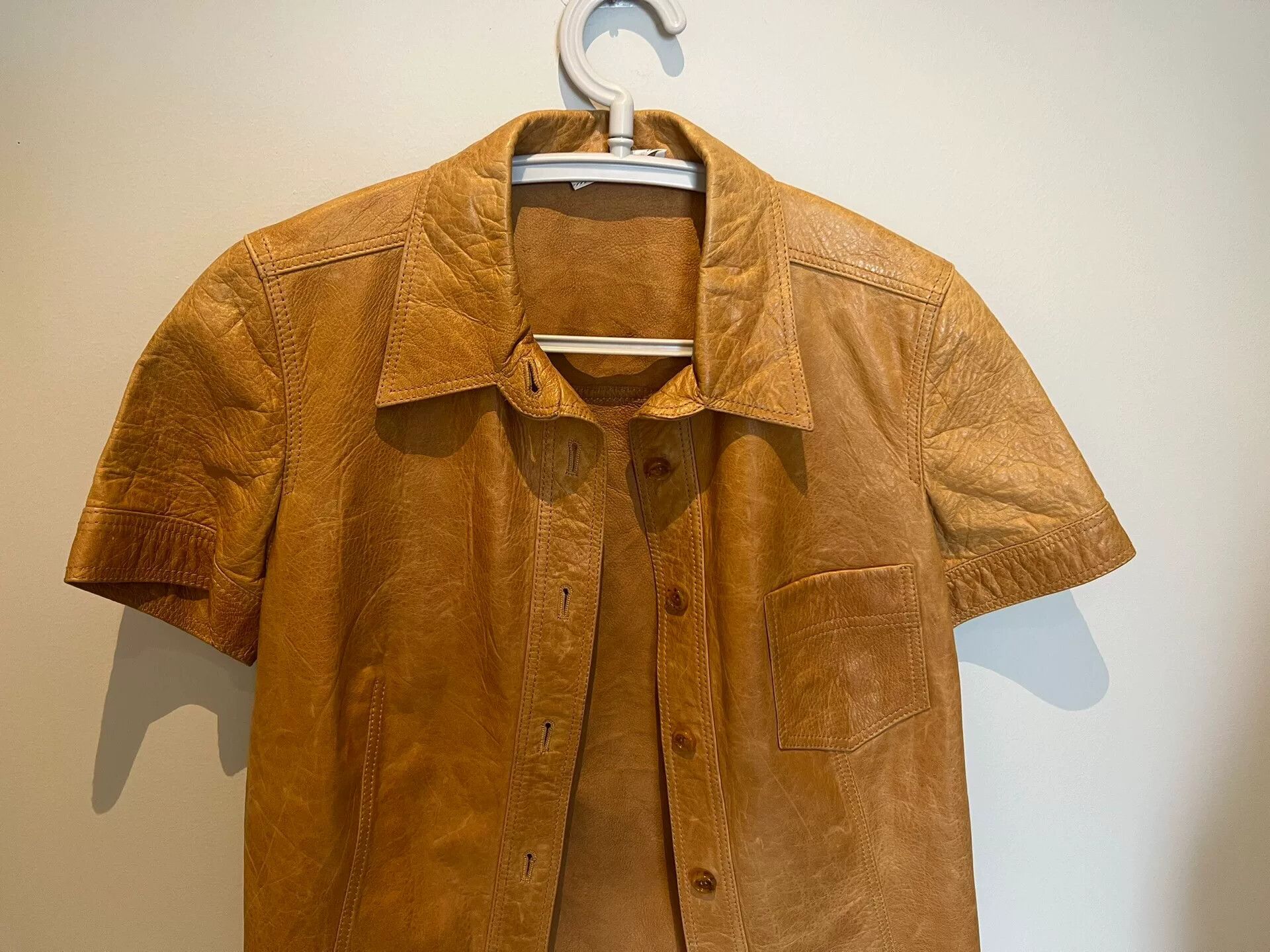Prada Prada Women's Calf Leather Shirt Jacket Size M / US 6-8 / IT 42-44 - 3 Thumbnail