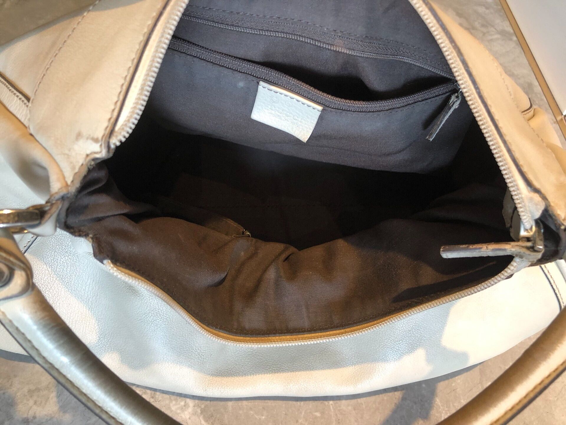 Gucci Gucci Beige Calf Leather Large Crescent Underarm Bag Size ONE SIZE - 4 Thumbnail