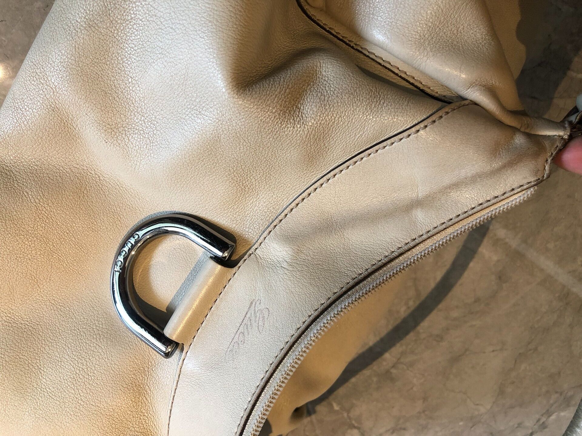 Gucci Gucci Beige Calf Leather Large Crescent Underarm Bag Size ONE SIZE - 9 Thumbnail