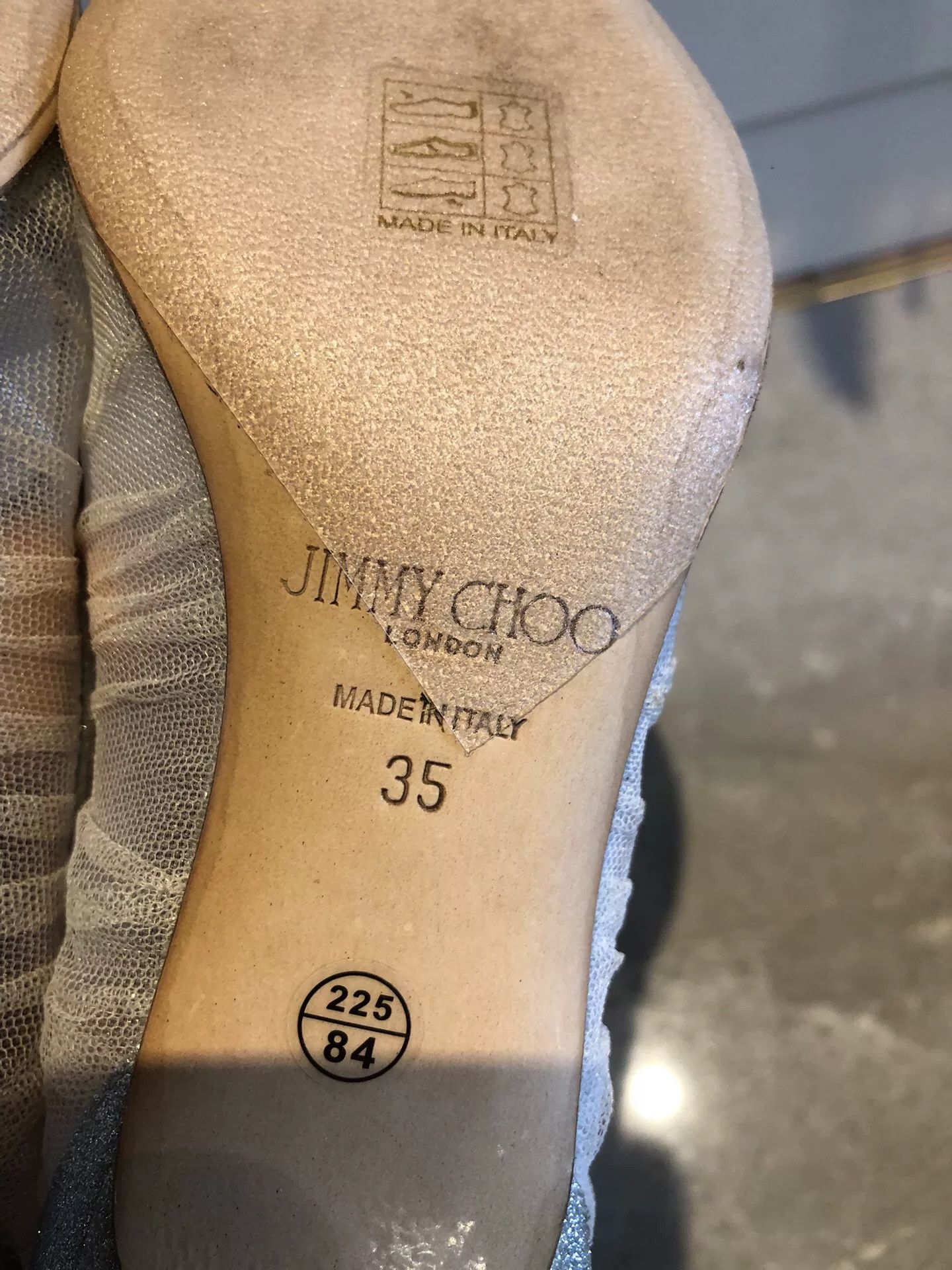 Jimmy Choo Jimmy Choo Love Women's Silver Heels Size US 4 / IT 34 - 7 Thumbnail