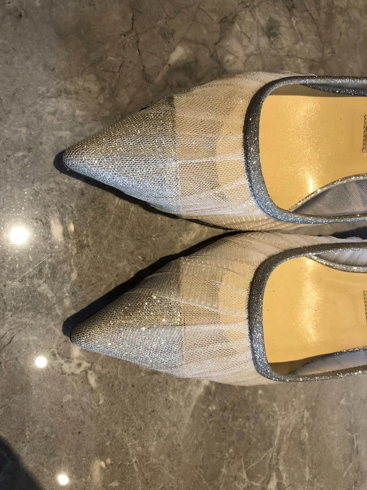 Jimmy Choo Jimmy Choo Love Women's Silver Heels Size US 4 / IT 34 - 3 Thumbnail