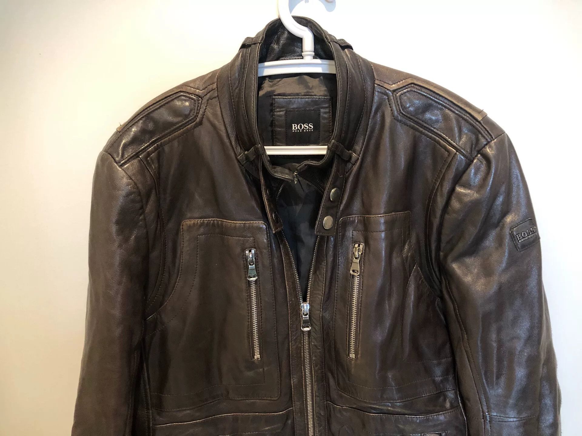Hugo Boss HUGO BOSS Lambskin Leather Jacket Size US S / EU 44-46 / 1 - 4 Thumbnail