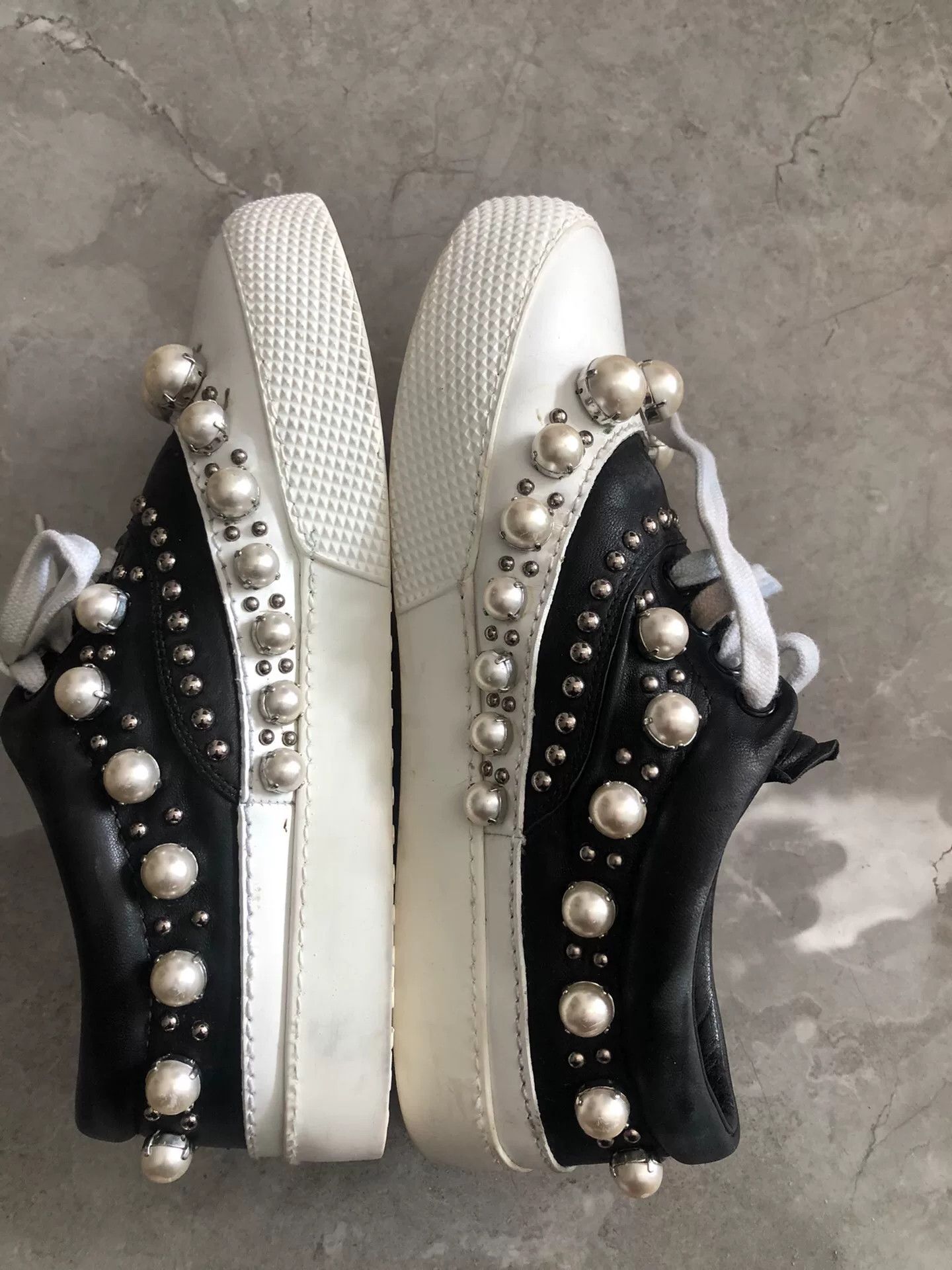 Miu Miu Miu Miu Limited Pearl Shell-Toe Sneakers Size US 4 / IT 34 - 5 Thumbnail