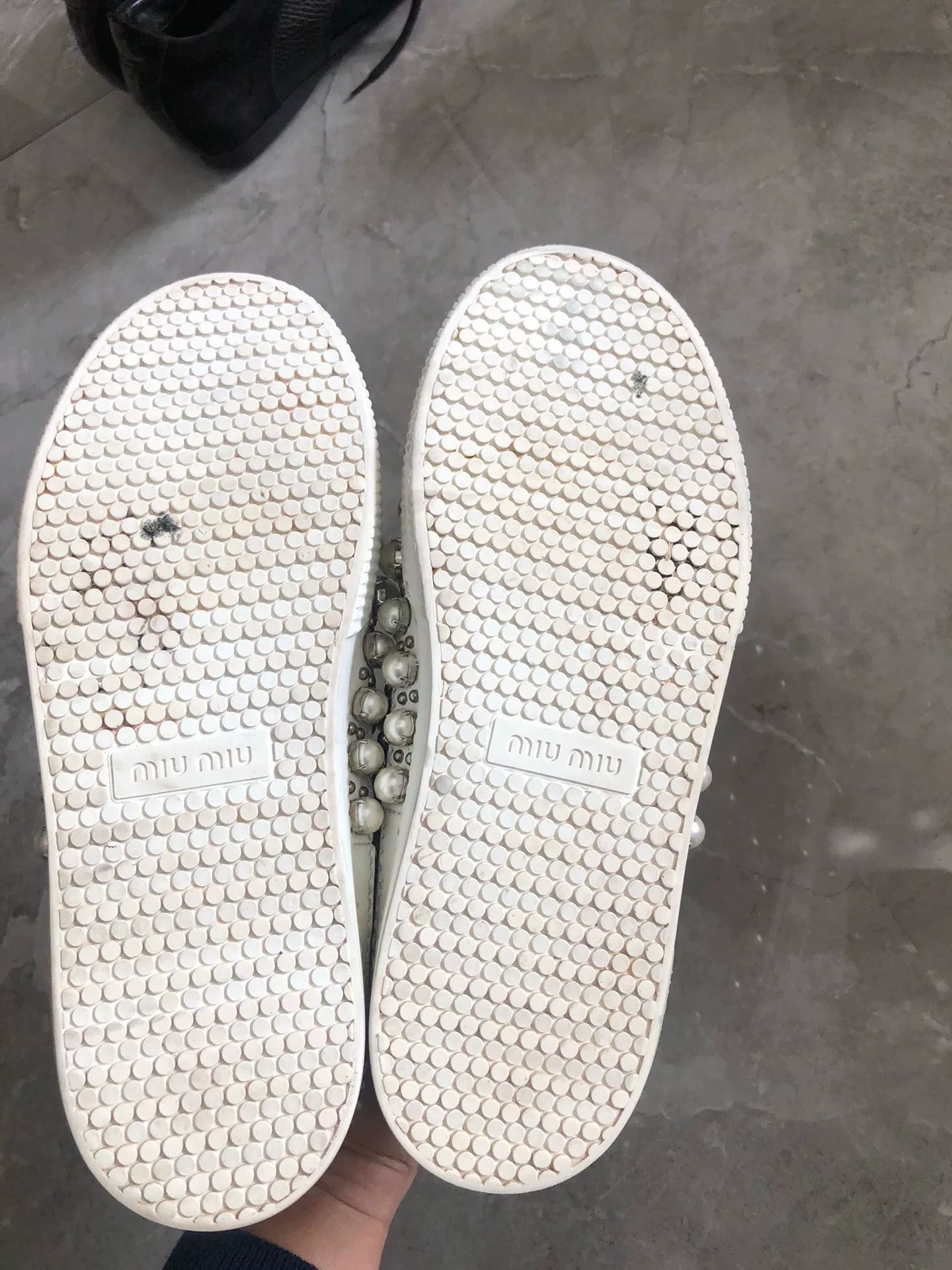 Miu Miu Miu Miu Limited Pearl Shell-Toe Sneakers Size US 4 / IT 34 - 8 Thumbnail