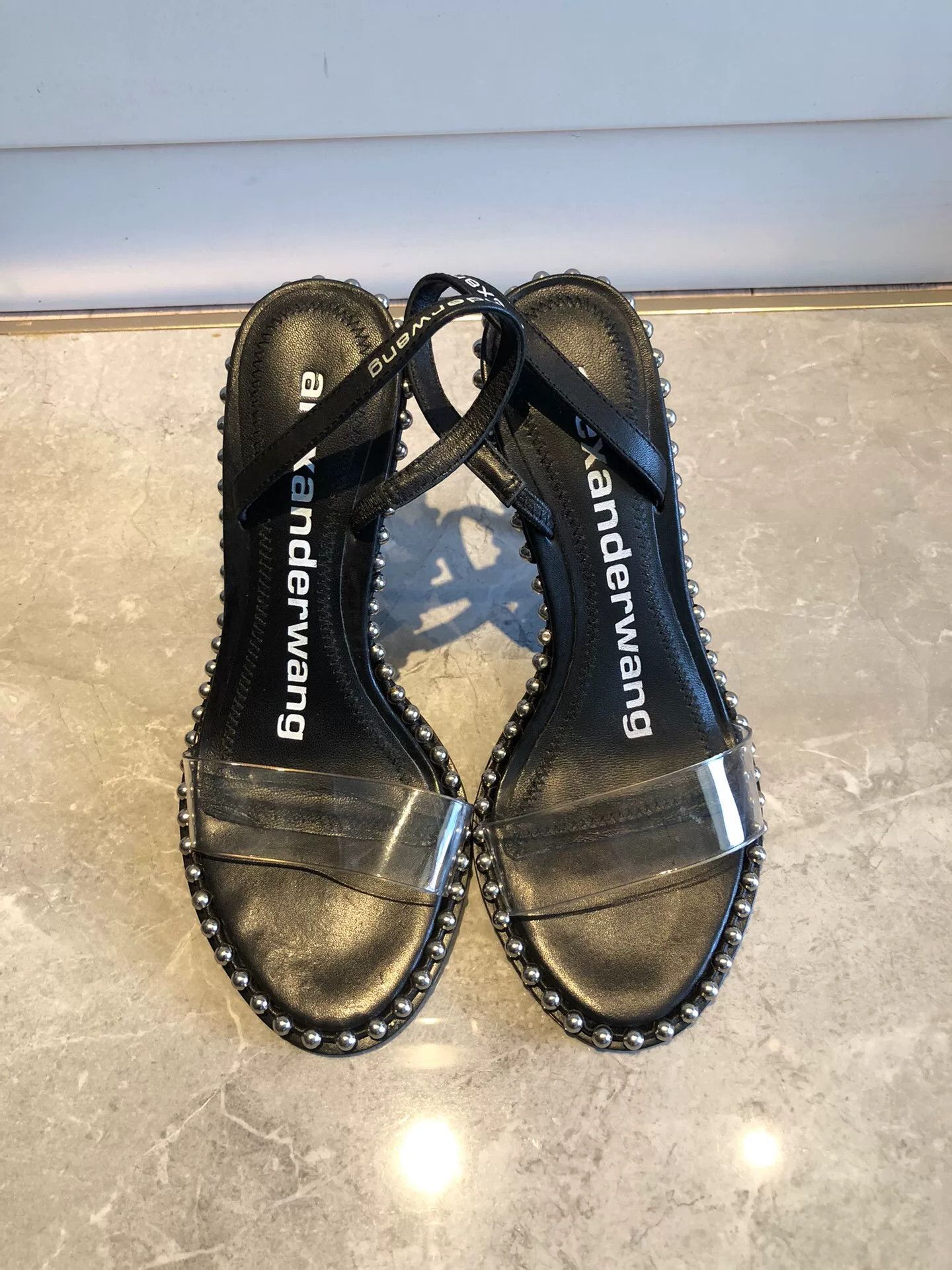Alexander Wang Alexander Wang PVC Stud Strappy Sandal Heels Size US 4 / IT 34 - 2 Thumbnail