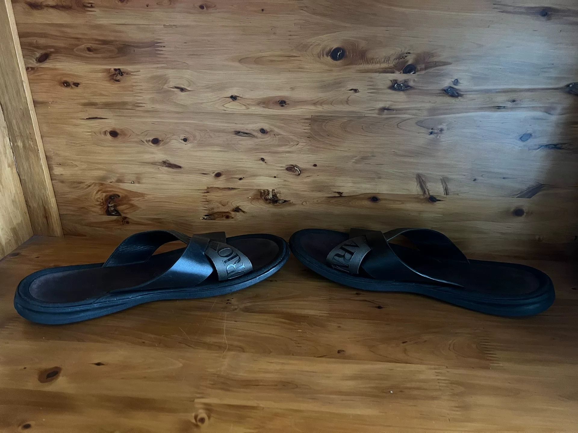 Emporio Armani Emporio Armani Leather Slippers Size US 9 / EU 42 - 9 Thumbnail
