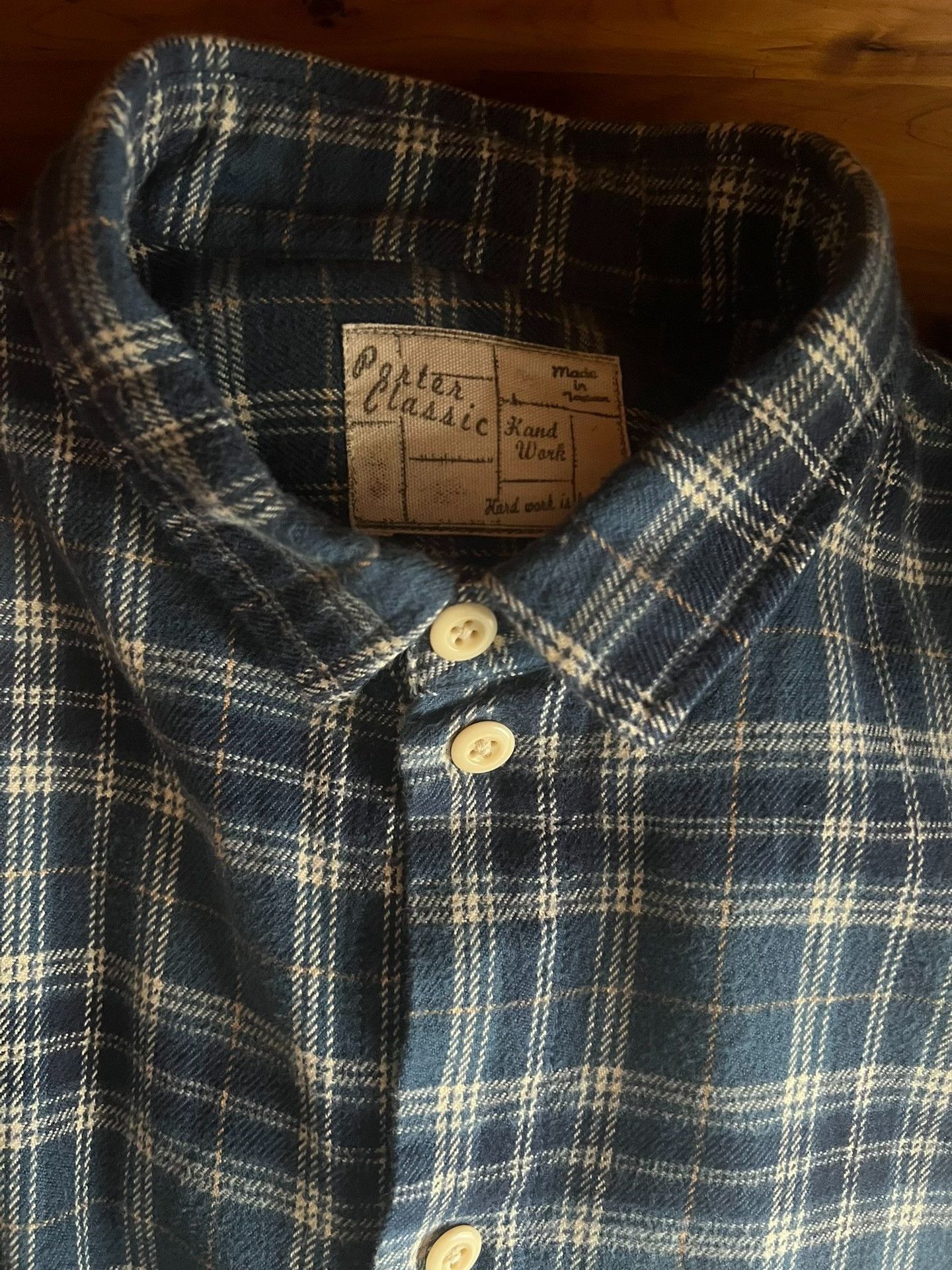 Porter Classic Porter Classic Indigo Check Long Shirt Size US M / EU 48-50 / 2 - 9 Thumbnail
