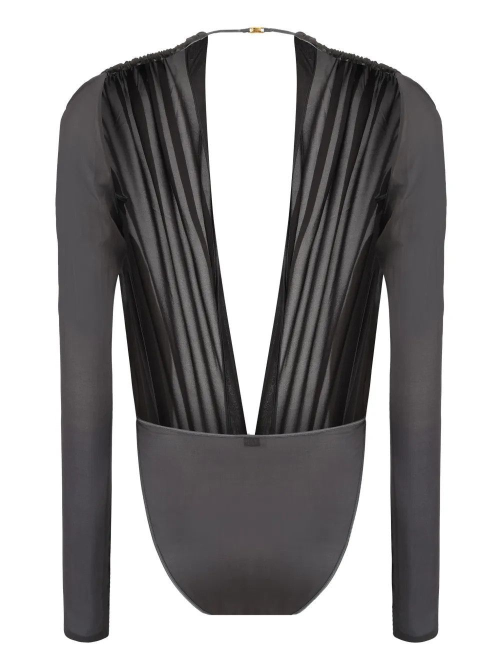 Saint Laurent Paris chiffon bodysuit in dark grey Size XXL / US 16-18 / IT 52-54 - 2 Thumbnail