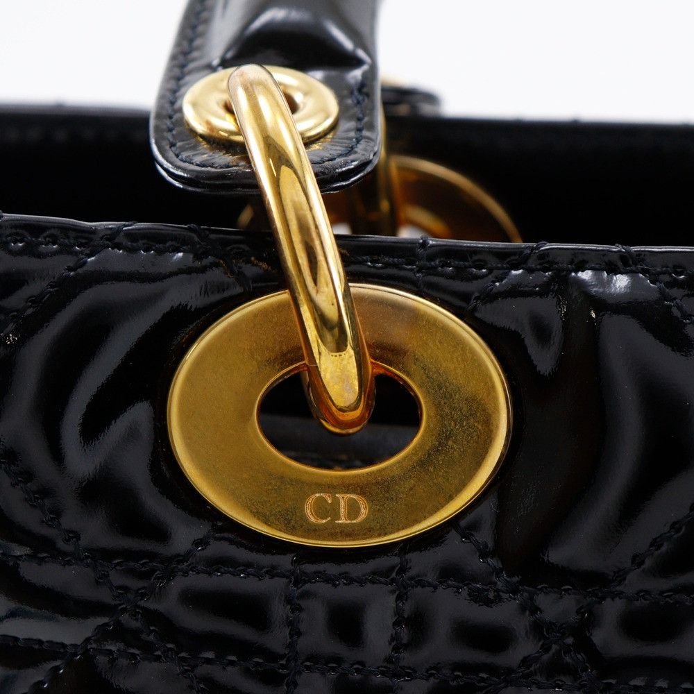 Dior Dior Christian Dior Lady Dior Patent Leather Handbag Leather Handbag DUTY FREE for USA Size ONE SIZE - 9 Thumbnail