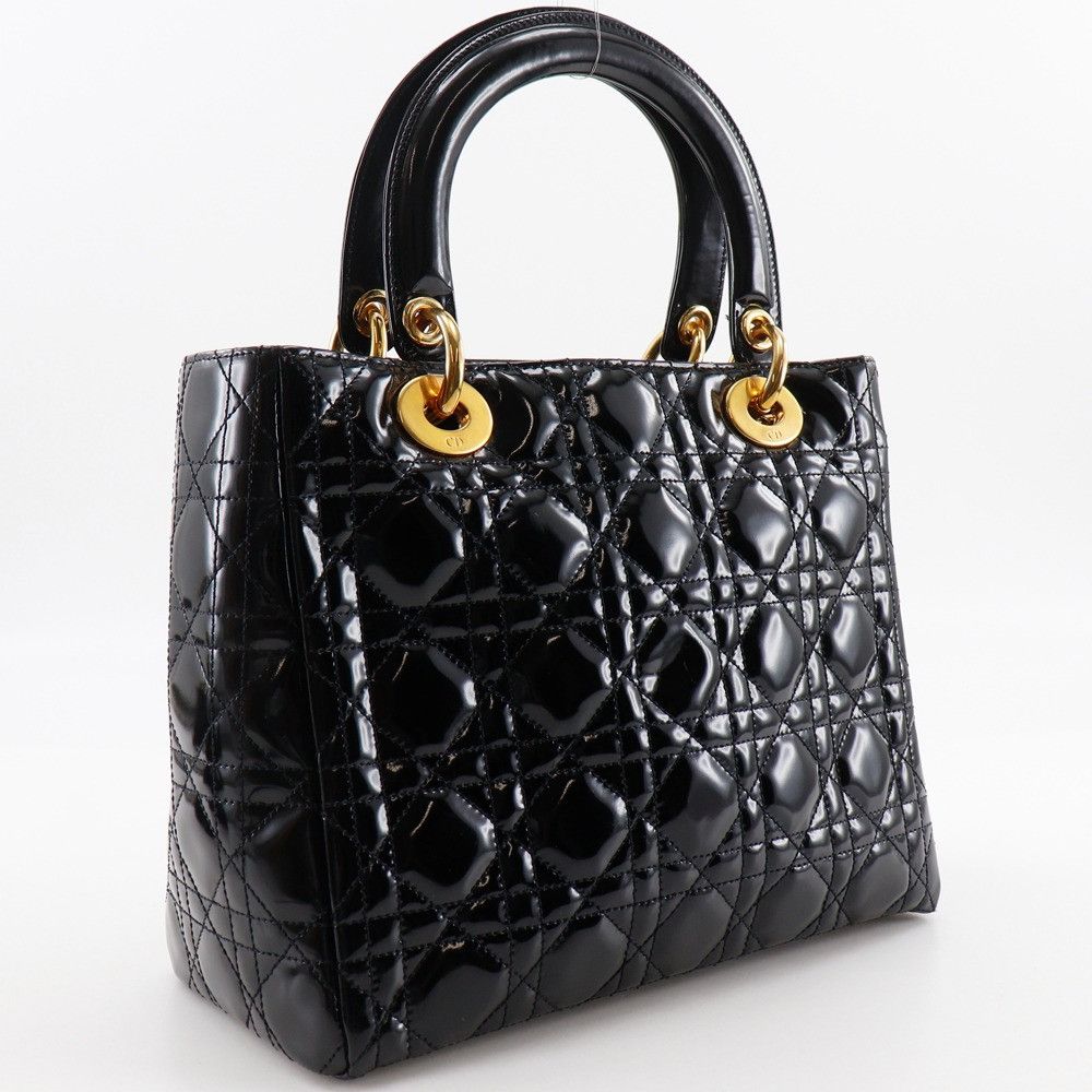 Dior Dior Christian Dior Lady Dior Patent Leather Handbag Leather Handbag DUTY FREE for USA Size ONE SIZE - 3 Thumbnail