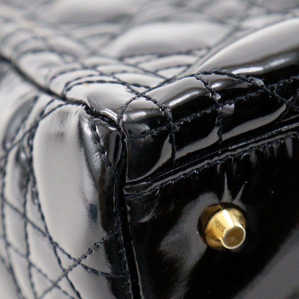 Dior Dior Christian Dior Lady Dior Patent Leather Handbag Leather Handbag DUTY FREE for USA Size ONE SIZE - 4 Thumbnail