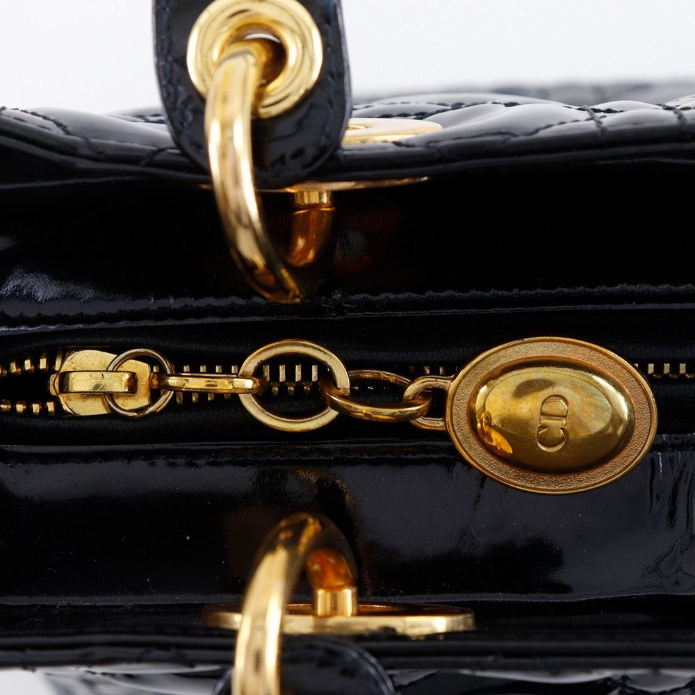 Dior Dior Christian Dior Lady Dior Patent Leather Handbag Leather Handbag DUTY FREE for USA Size ONE SIZE - 13 Thumbnail