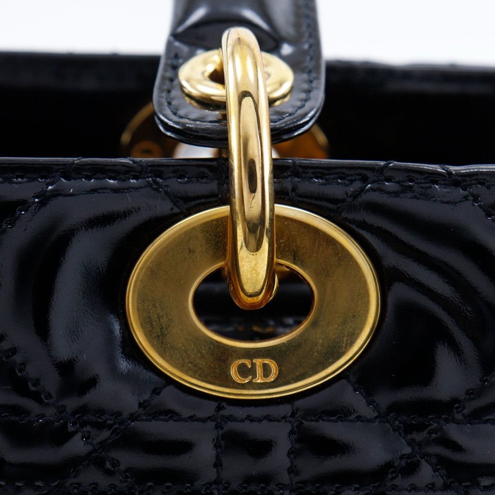 Dior Dior Christian Dior Lady Dior Patent Leather Handbag Leather Handbag DUTY FREE for USA Size ONE SIZE - 10 Thumbnail