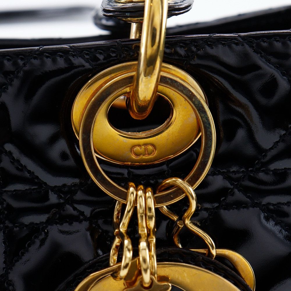 Dior Dior Christian Dior Lady Dior Patent Leather Handbag Leather Handbag DUTY FREE for USA Size ONE SIZE - 12 Thumbnail